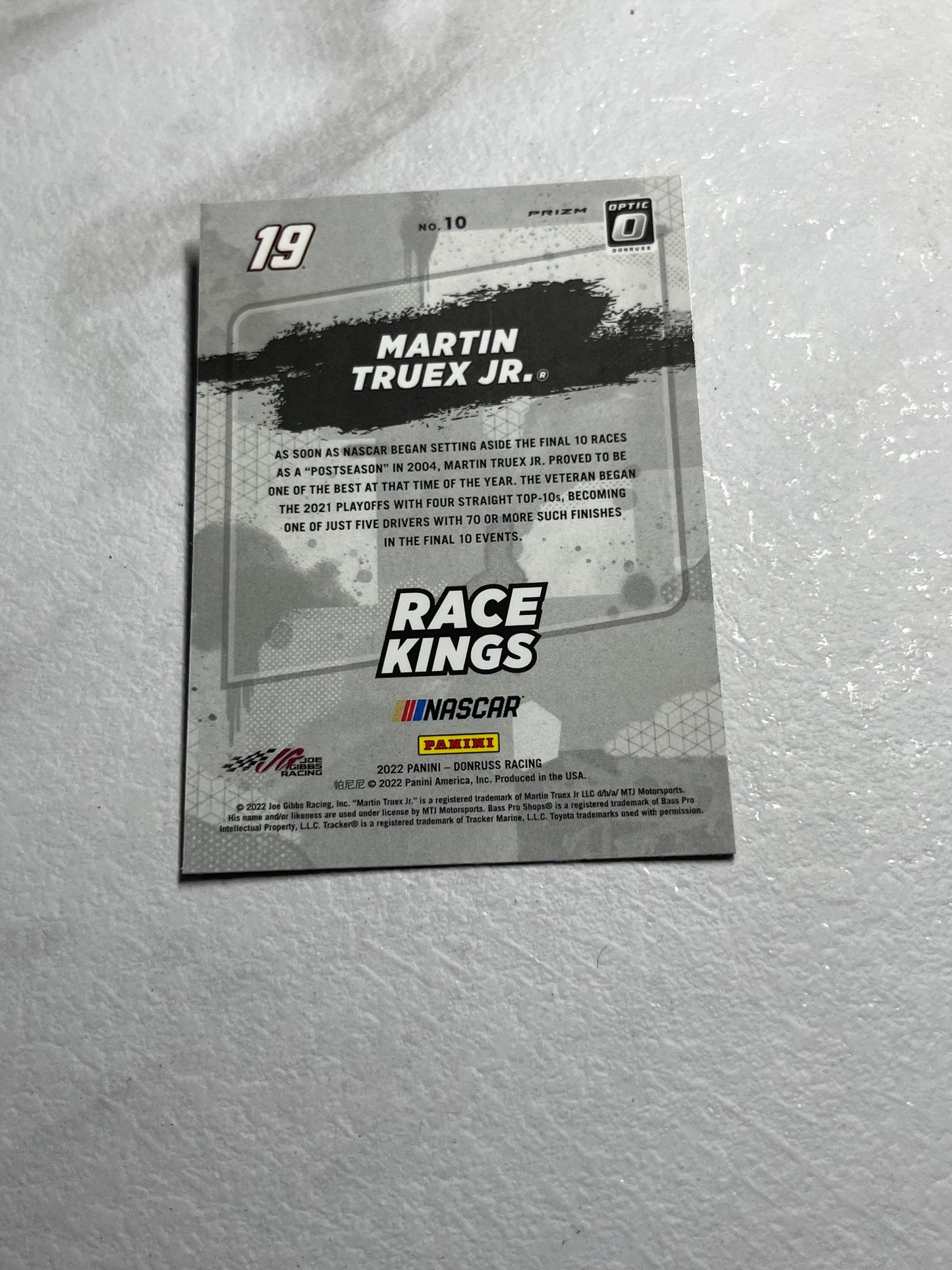 Martin Truex Jr - 2022 Donruss Racing Race Kings NASCAR Lime Green Pulsar Optic Prizm #9