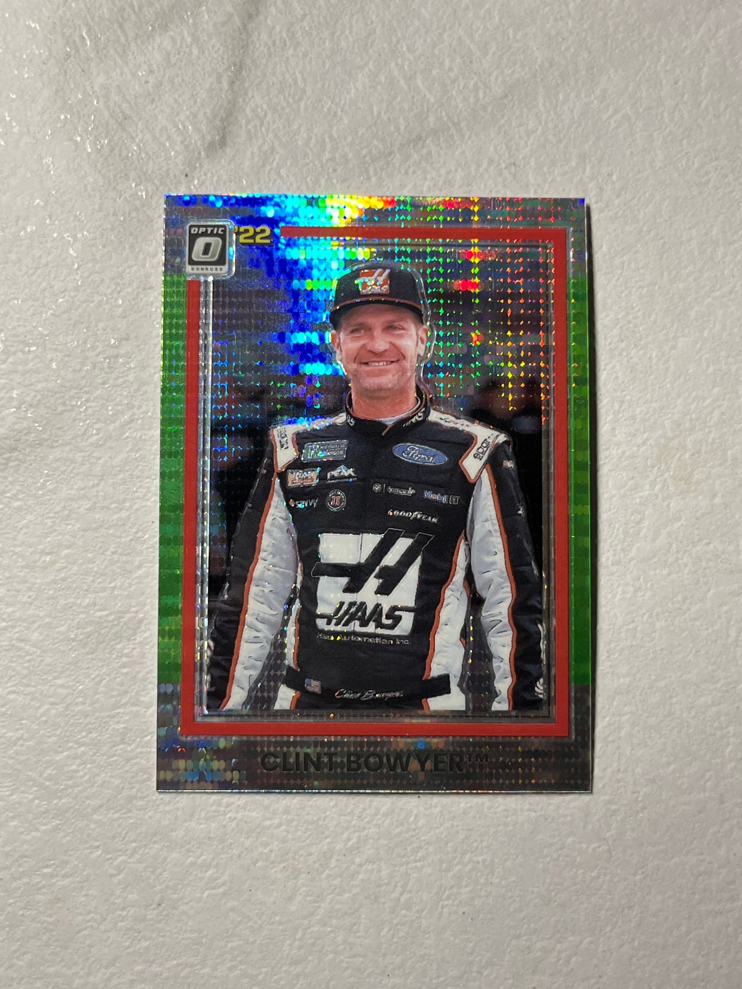 Clint Bowyer - 2022 Donruss Racing LIME Green OPTIC Pulsar PRIZM 1981 Retro Variation card - short print