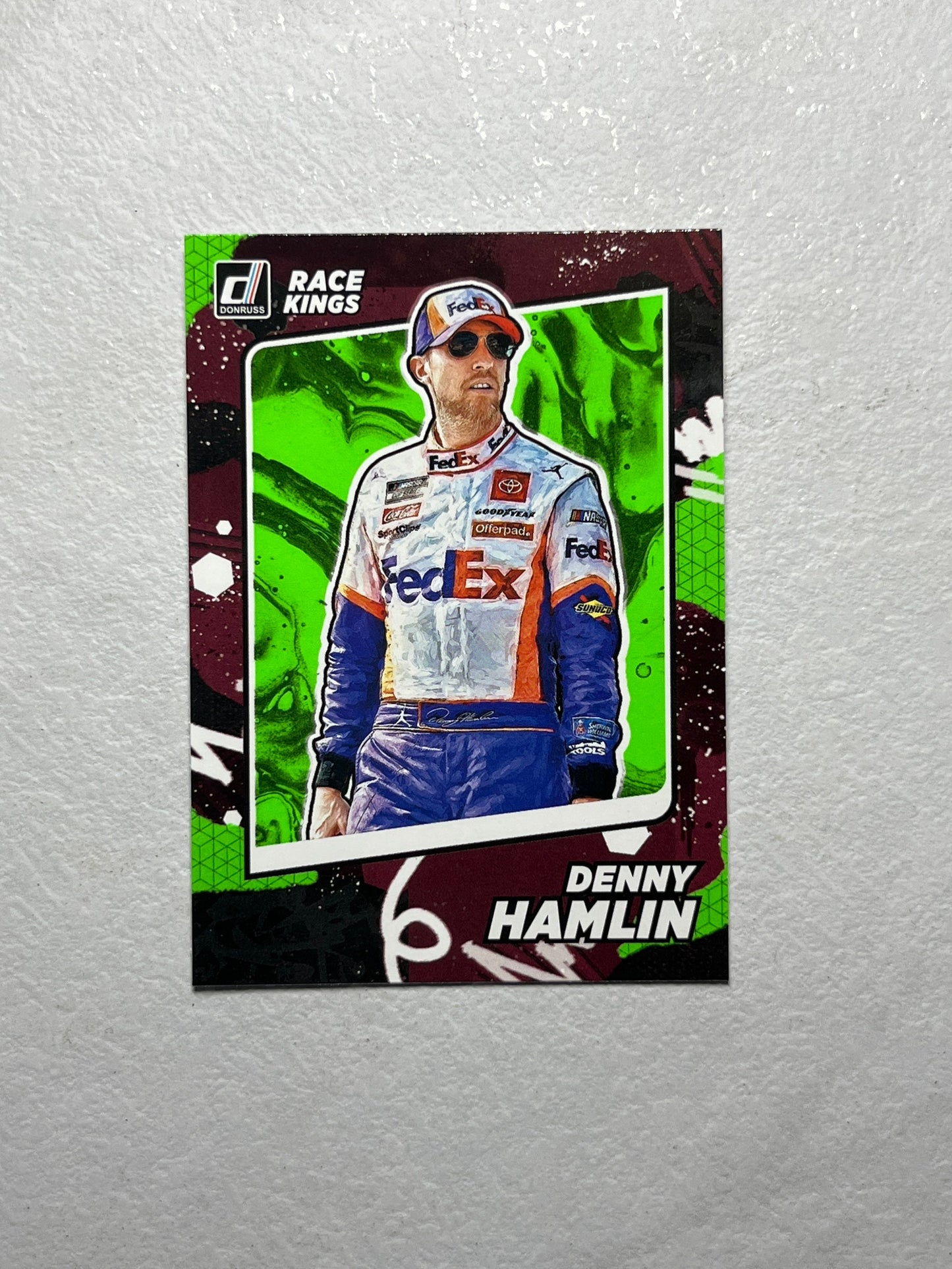 Denny Hamlin - 2022 Donruss Racing Race Kings Lime GREEN PARALLEL NASCAR