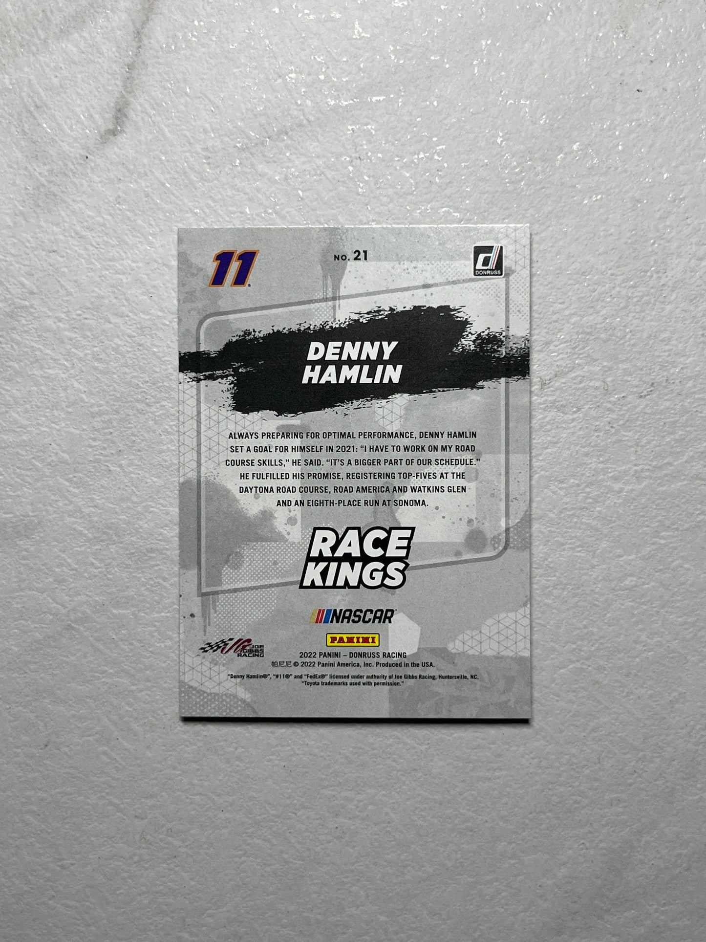 Denny Hamlin - 2022 Donruss Racing Race Kings Lime GREEN PARALLEL NASCAR