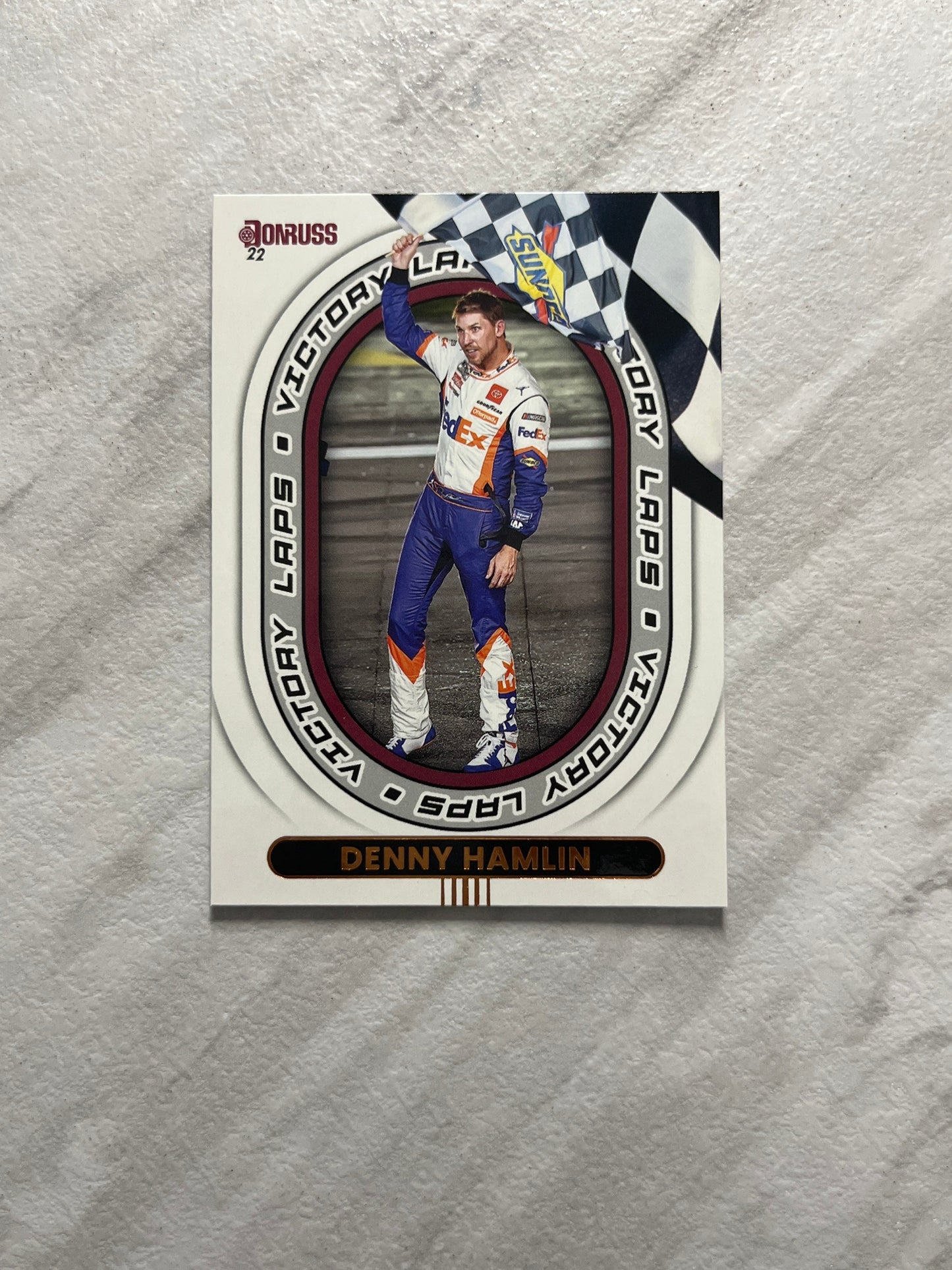 Denny Hamlin - 2022 Donruss Racing - VICTORY LAPS Insert Card