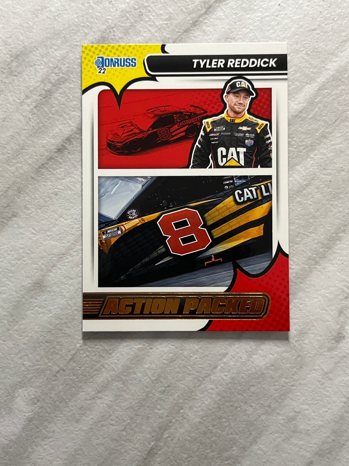 Tyler Reddick - 2022 Donruss Racing ACTION PACKED Insert Paper Card NASCAR