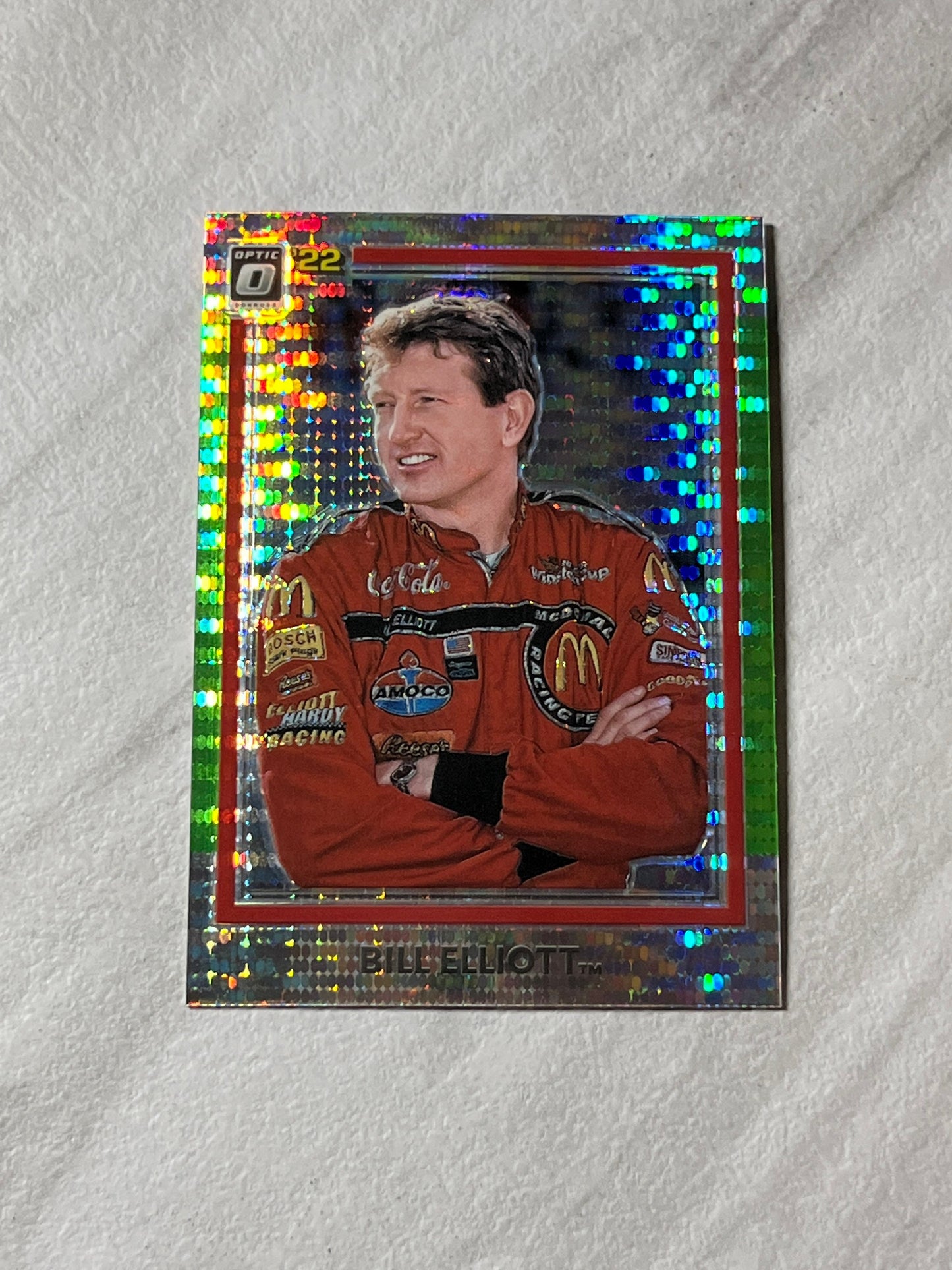 Bill Elliott - 2022 Donruss Racing LIME Green OPTIC Pulsar PRIZM 1981 Retro Variation card - short print