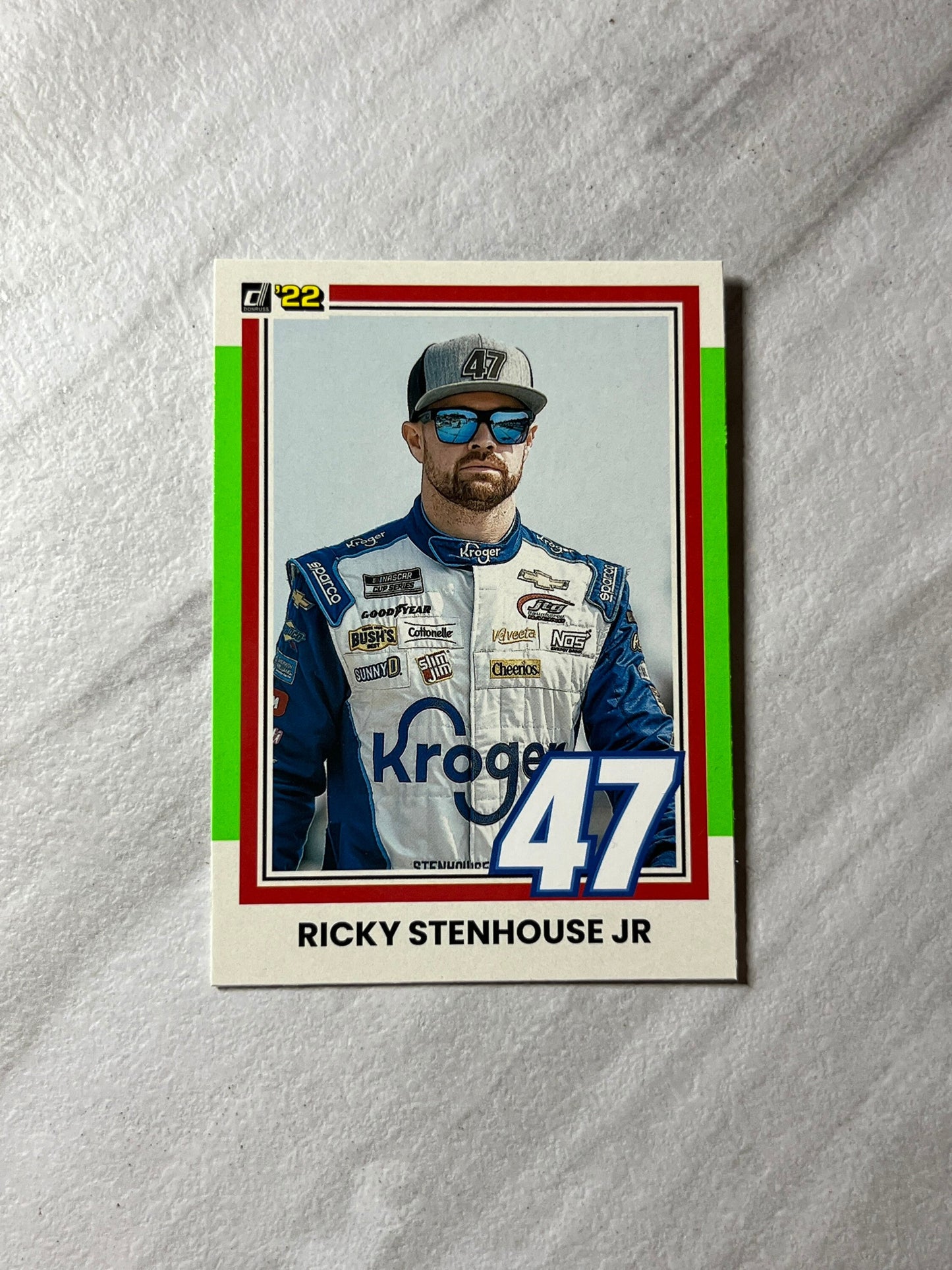 Ricky Stenhouse Jr - 2022 Donruss Racing ‘81 Retro LIME GREEN Parallel NASCAR Card