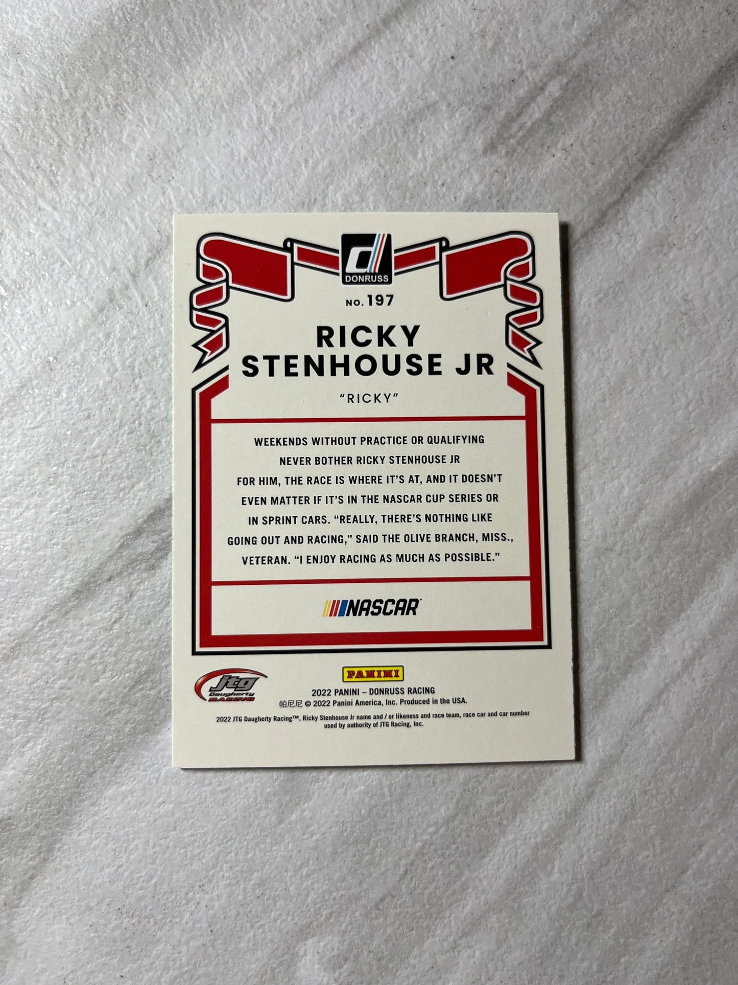 Ricky Stenhouse Jr - 2022 Donruss Racing ‘81 Retro LIME GREEN Parallel NASCAR Card