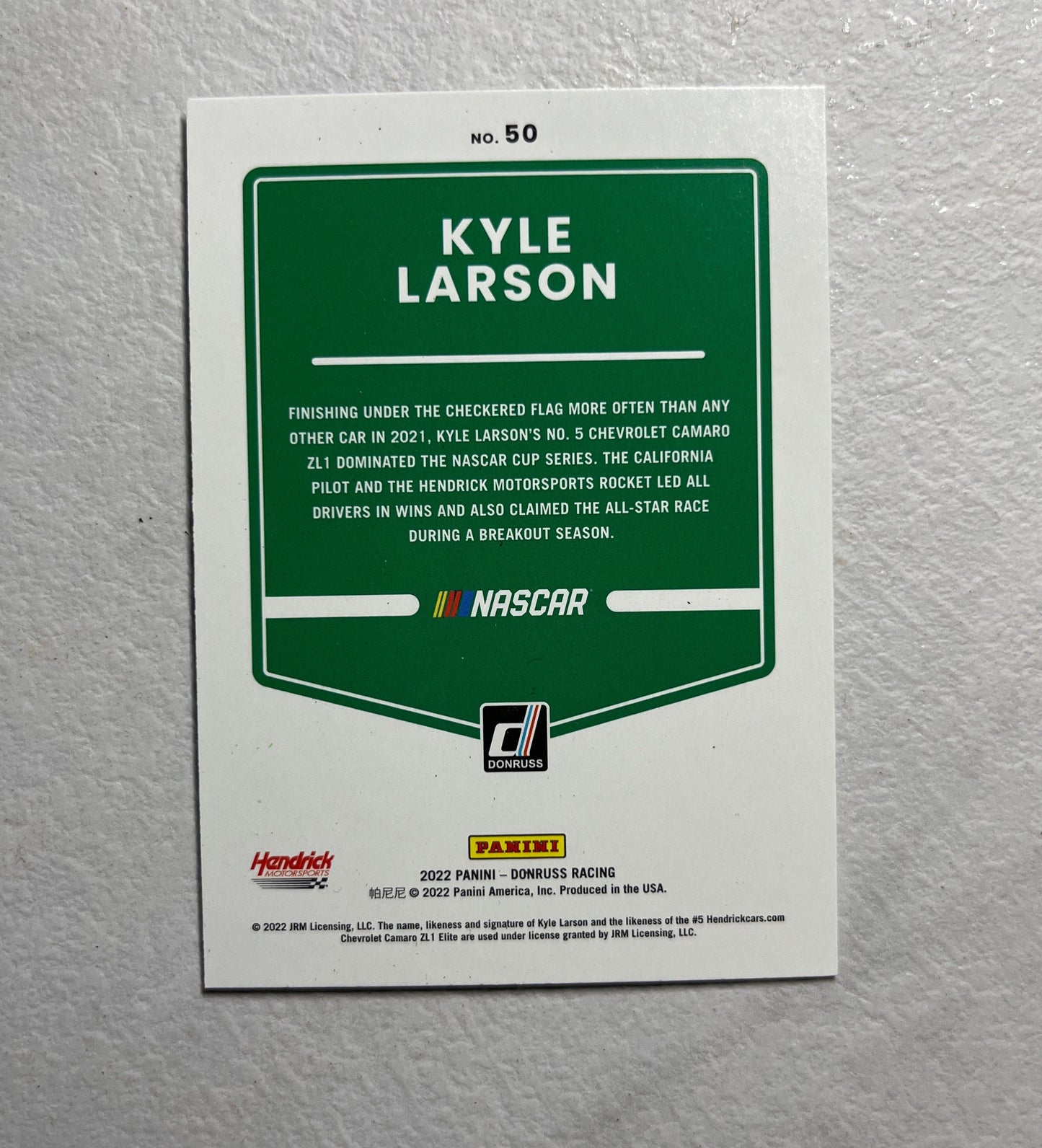 Kyle Larson - 2022 Donruss Racing NASCAR base cars (car card) silver Parallel