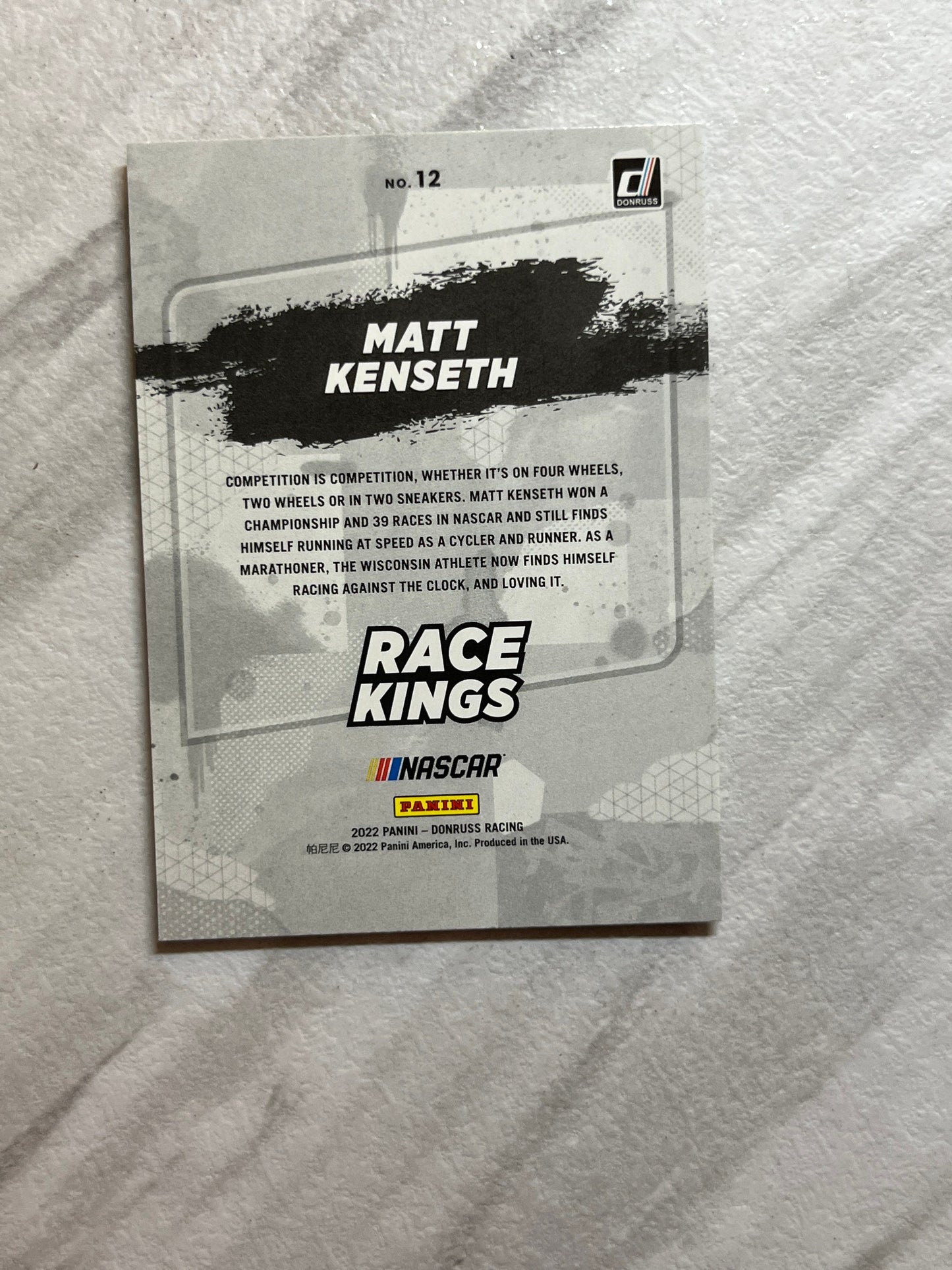 Matt Kenseth - 2022 Donruss Racing NASCAR Race Kings insert card