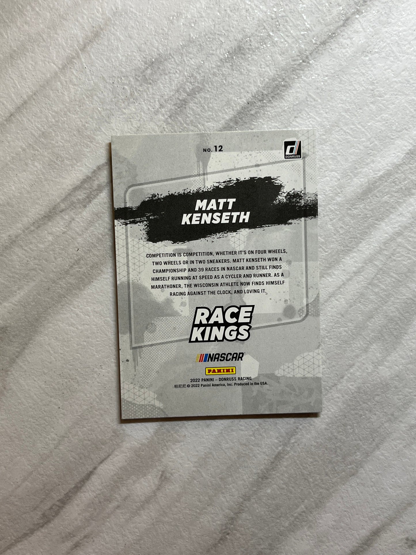 Matt Kenseth - 2022 Donruss Racing NASCAR Race Kings insert card