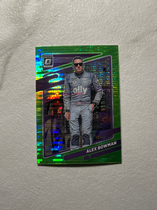 Alex Bowman - 2022 Donruss Racing LIME GREEN Pulsar Optic Prizm Variant Card