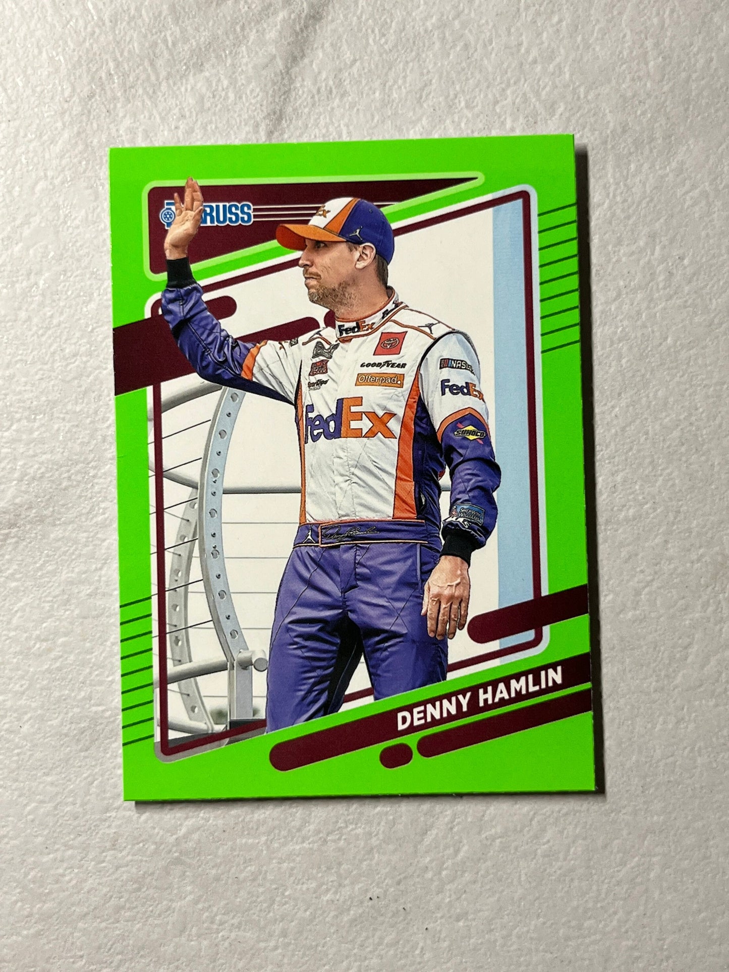 Denny Hamlin - 2022 Donruss NASCAR Racing Lime GREEN PARALLEL card