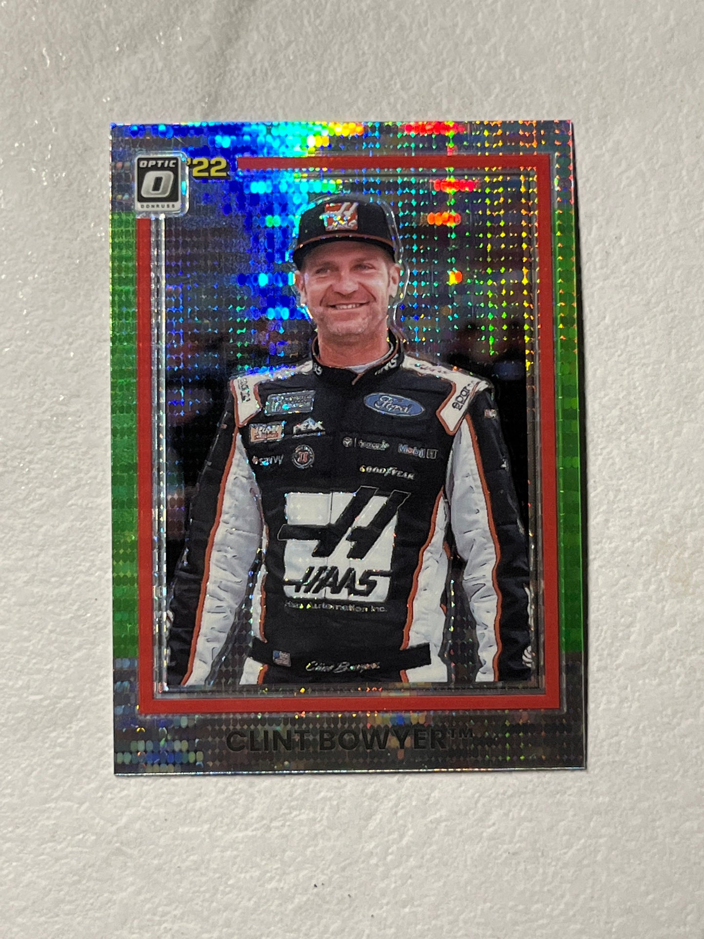 Clint Bowyer - 2022 Donruss Racing LIME Green OPTIC Pulsar PRIZM 1981 Retro Variation card - short print