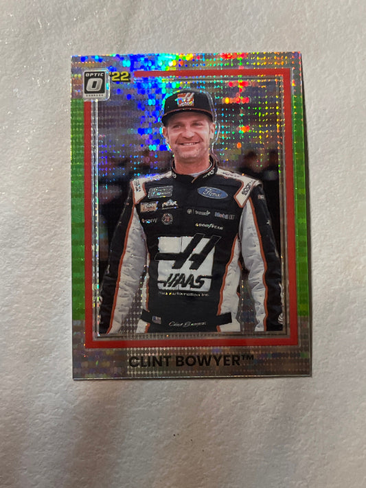 Clint Bowyer - 2022 Donruss Racing LIME Green OPTIC Pulsar PRIZM 1981 Retro Variation card - short print