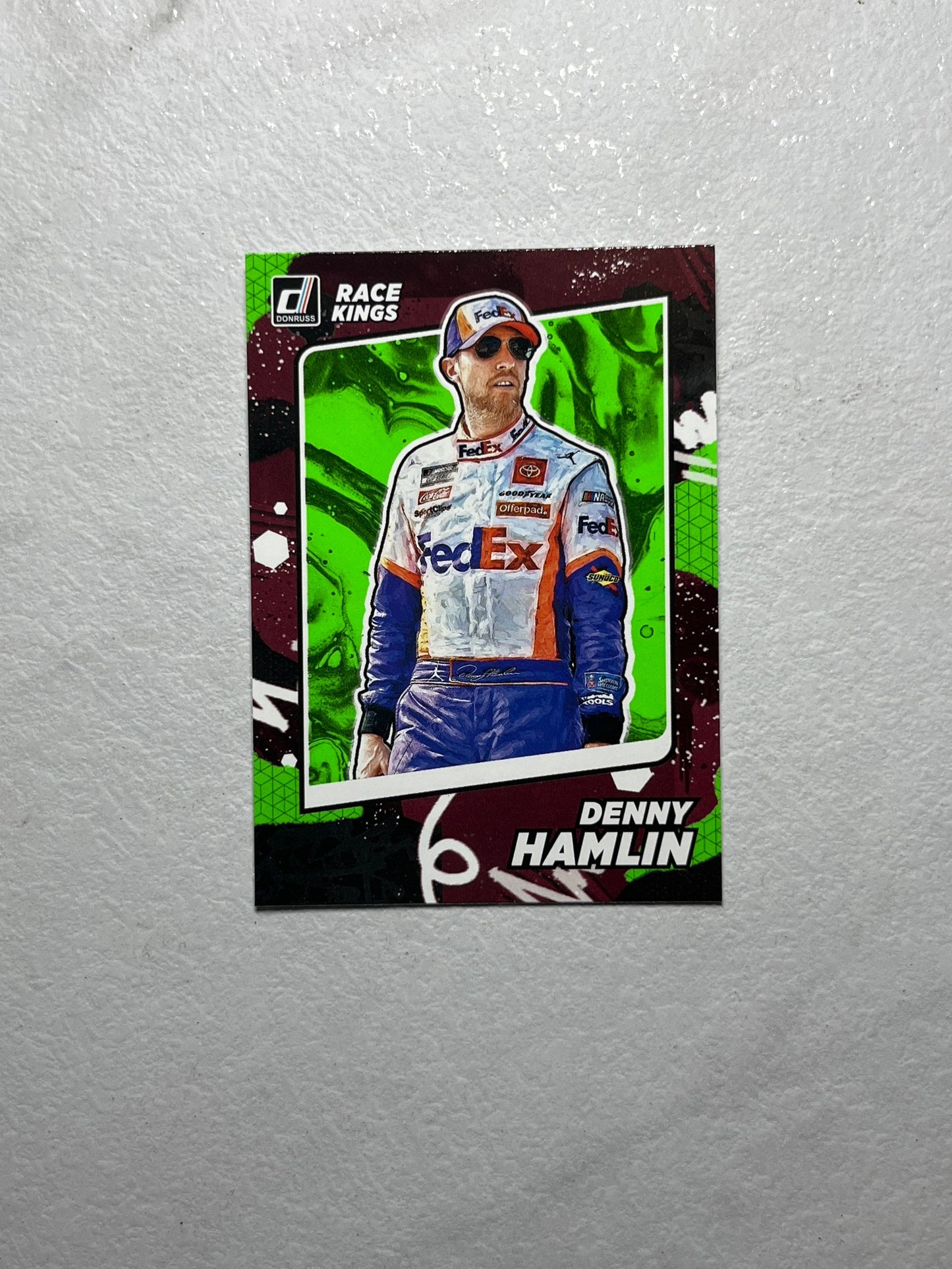 Denny Hamlin - 2022 Donruss Racing Race Kings Lime GREEN PARALLEL NASCAR