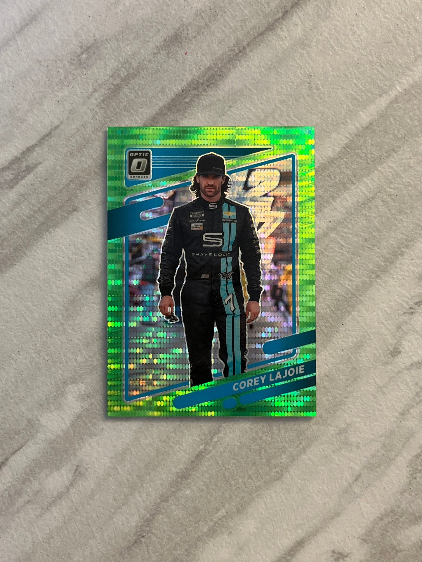 Corey Lajoie - 2022 Donruss Racing Race Kings NASCAR Lime Green Pulsar OPTIC PRIZM #34