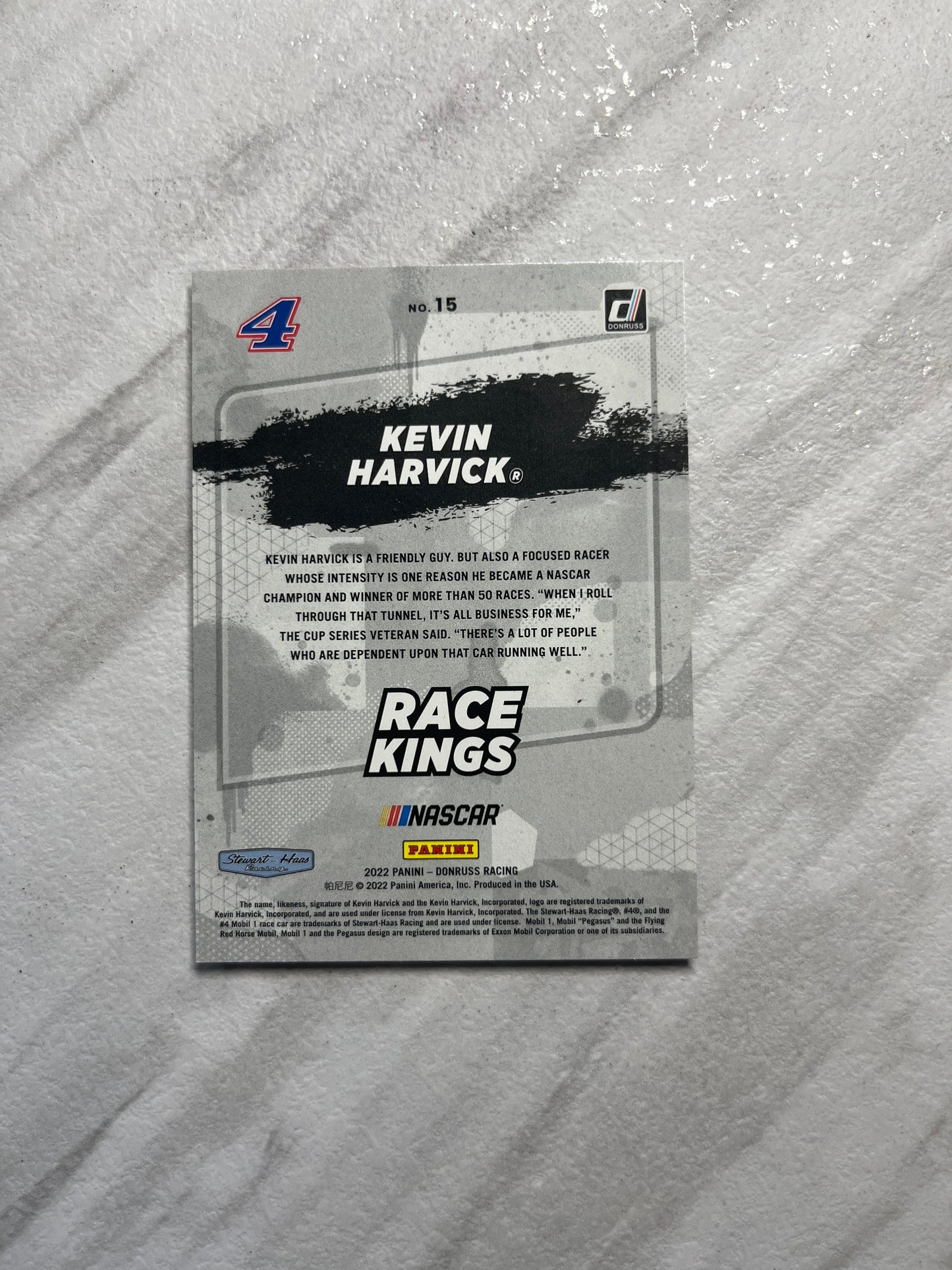 Kevin Harvick - 2022 Donruss Racing NASCAR Race Kings insert card