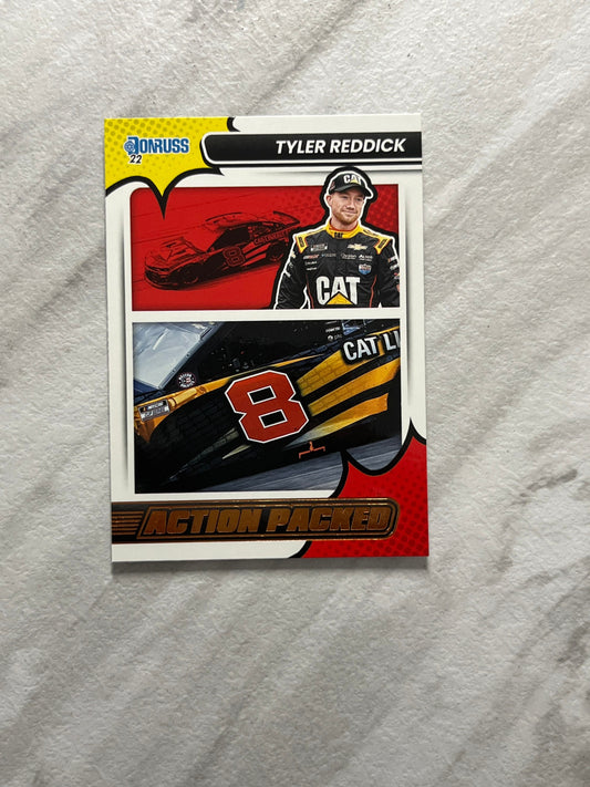 Tyler Reddick - 2022 Donruss Racing ACTION PACKED Insert Paper Card NASCAR