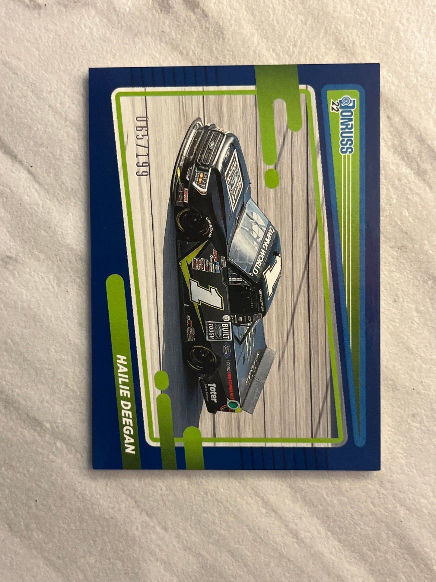 Hailie Deegan - 2022 Donruss Racing Nascar BLUE PARALLEL car card by Panini #65 of /199