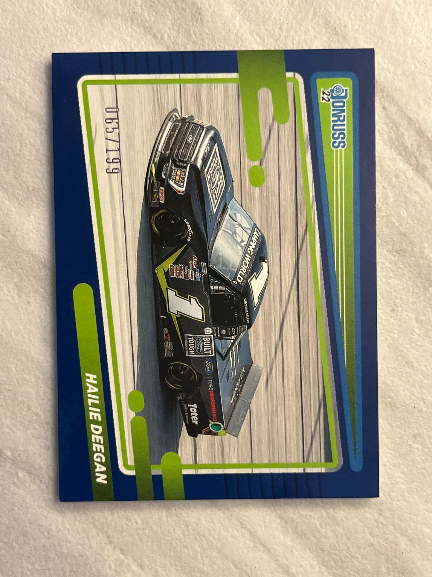 Hailie Deegan - 2022 Donruss Racing Nascar BLUE PARALLEL car card by Panini #65 of /199