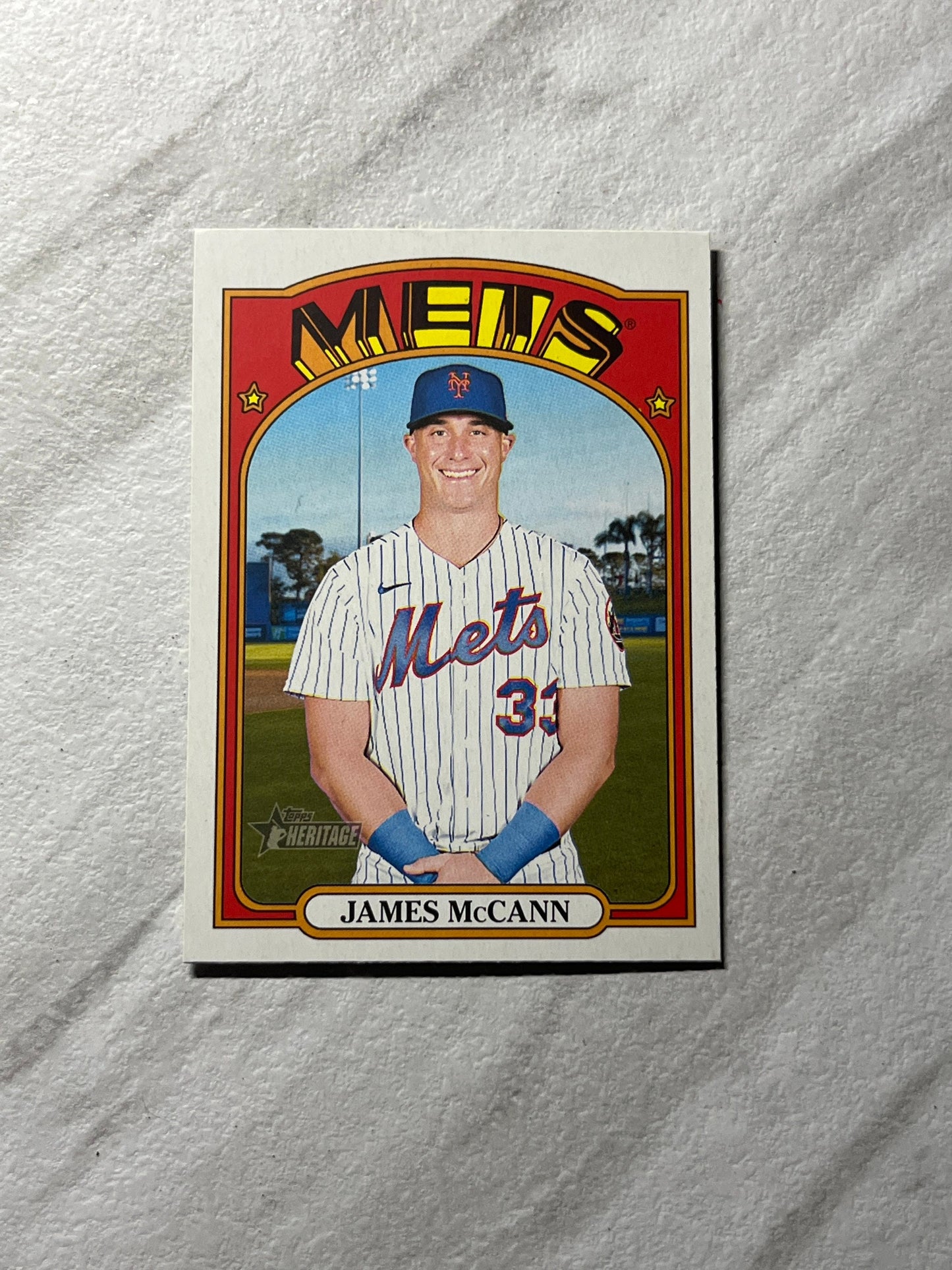 James McCann - 2021 Topps Heritage #524 New York Mets MLB baseball card