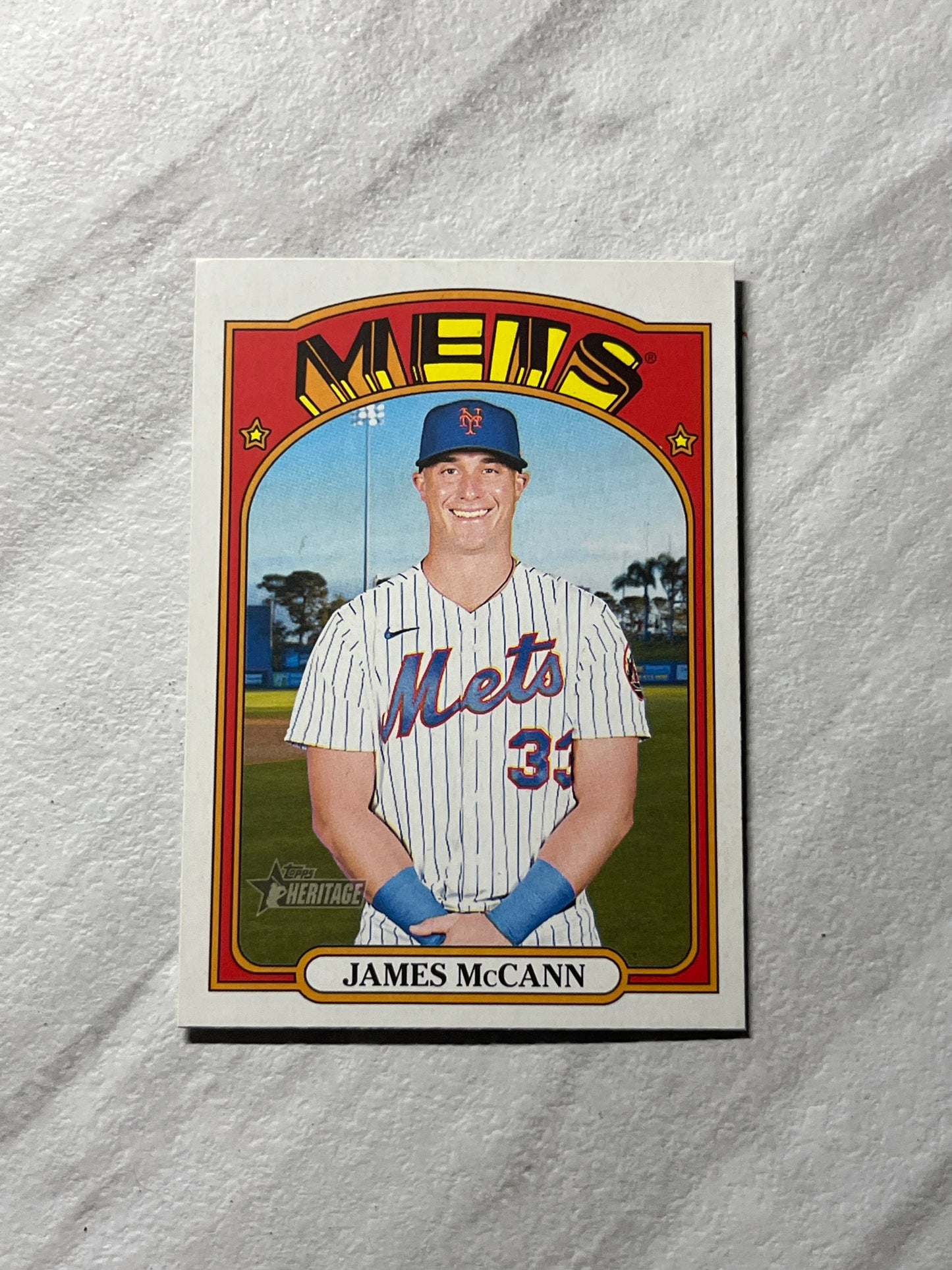 James McCann - 2021 Topps Heritage #524 New York Mets MLB baseball card