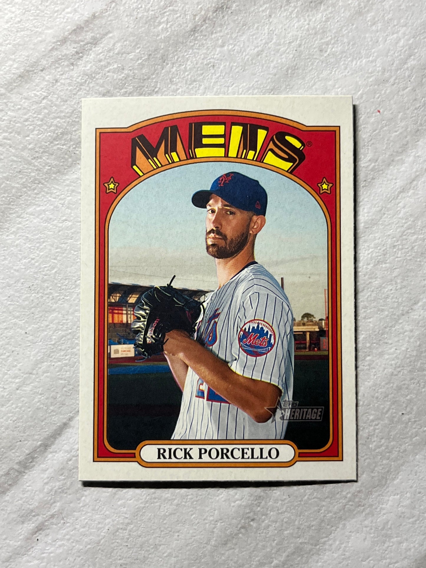 Rick Porcello - 2021 Topps Heritage #354 New York Mets MLB baseball card