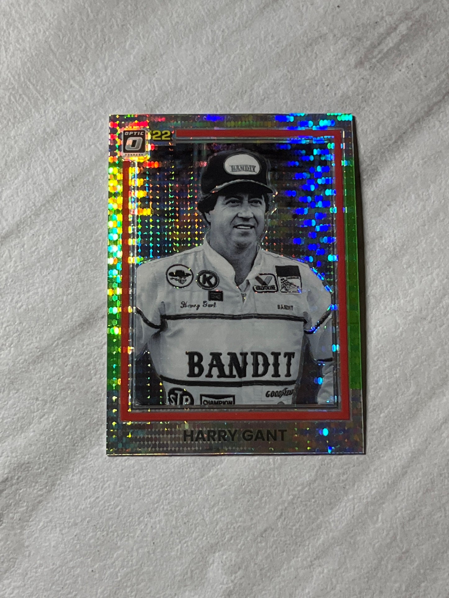 Harry Gant - 2022 Donruss Racing LIME Green OPTIC Pulsar PRIZM 1981 Retro Variation card - short print