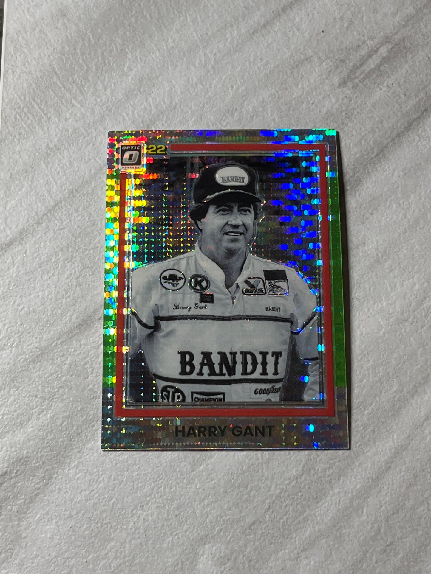 Harry Gant - 2022 Donruss Racing LIME Green OPTIC Pulsar PRIZM 1981 Retro Variation card - short print