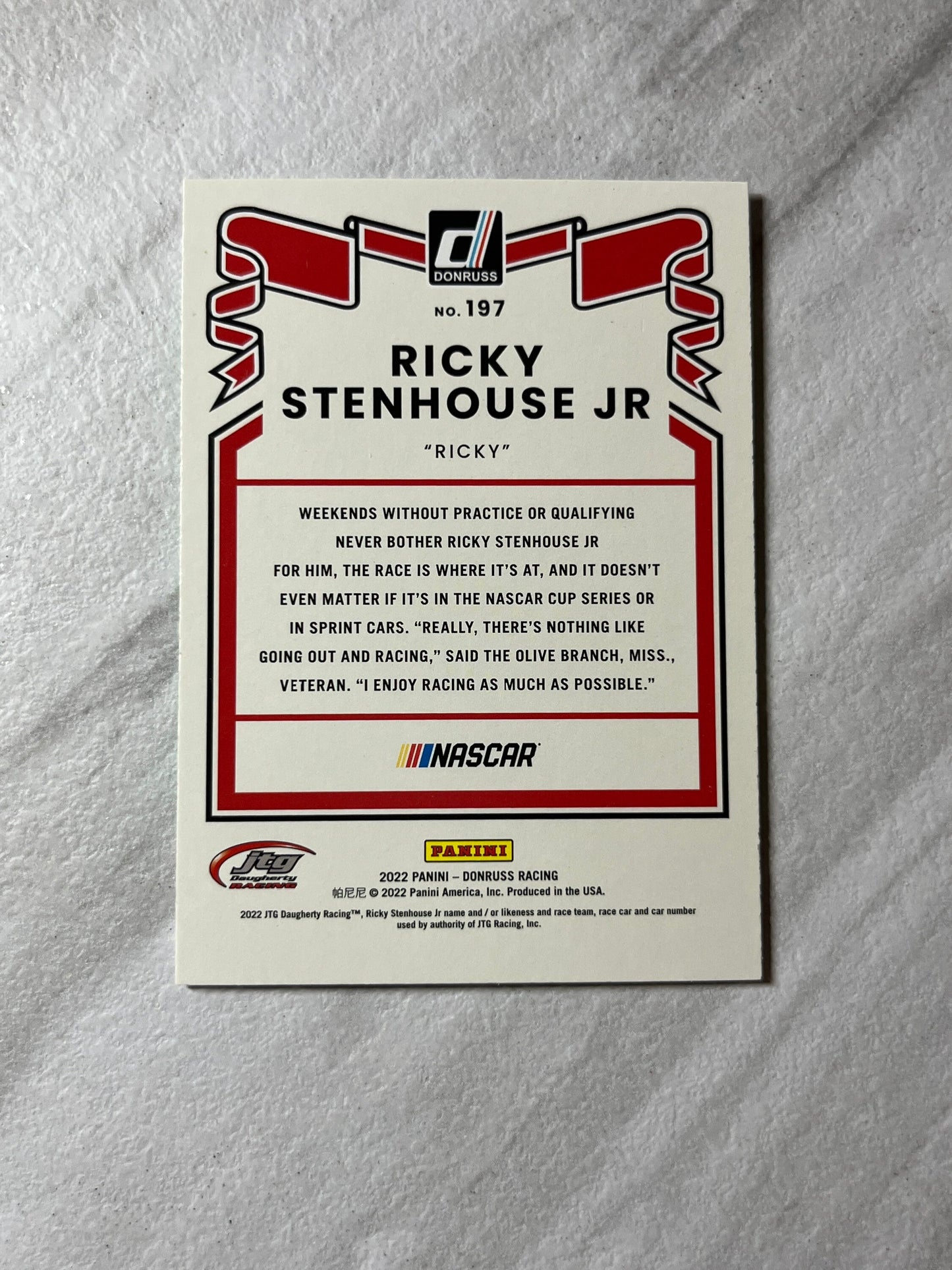 Ricky Stenhouse Jr - 2022 Donruss Racing ‘81 Retro LIME GREEN Parallel NASCAR Card