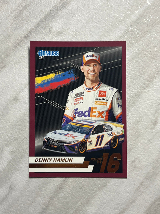 Denny Hamlin - 2022 Donruss Racing ROUND OF 16 NASCAR insert card