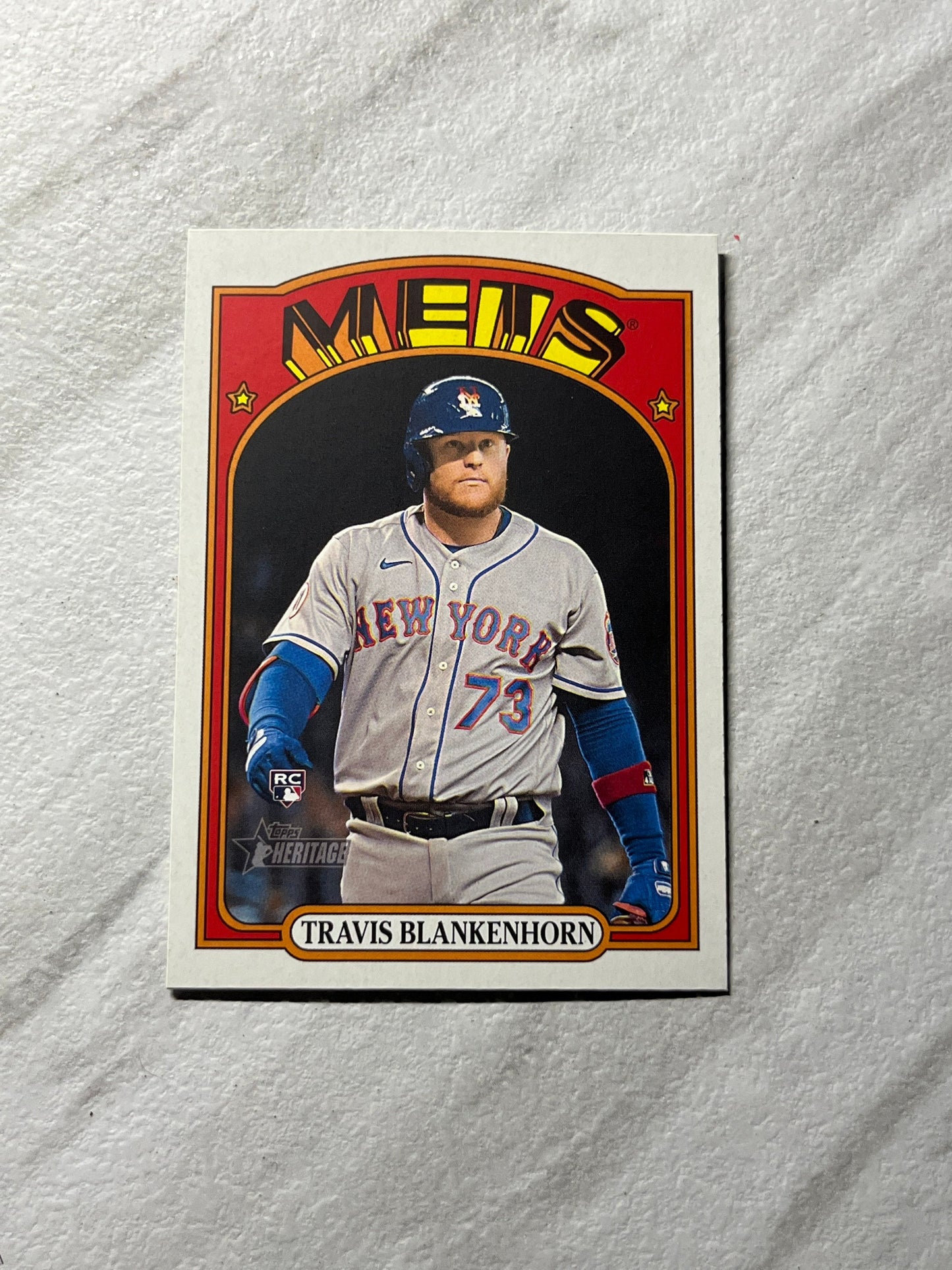 Travis Blankenhorn - 2021 Topps Heritage #691 New York Mets MLB baseball card