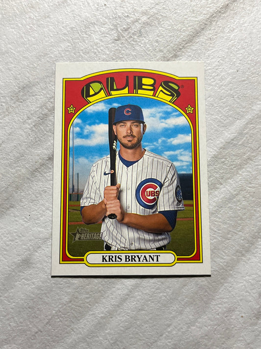 Kris Bryant - 2021 Topps Heritage #550 Chicago Cubs baseball card