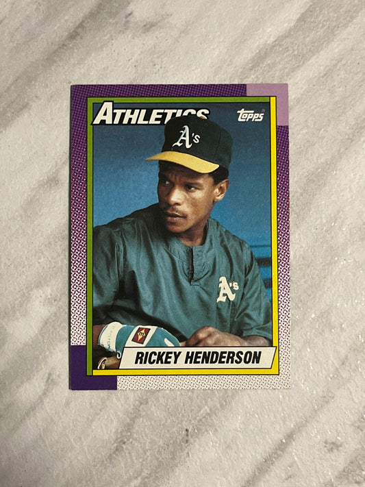 Rickey Henderson - 1990 Topps Oakland Athletics vintage baseball card #450