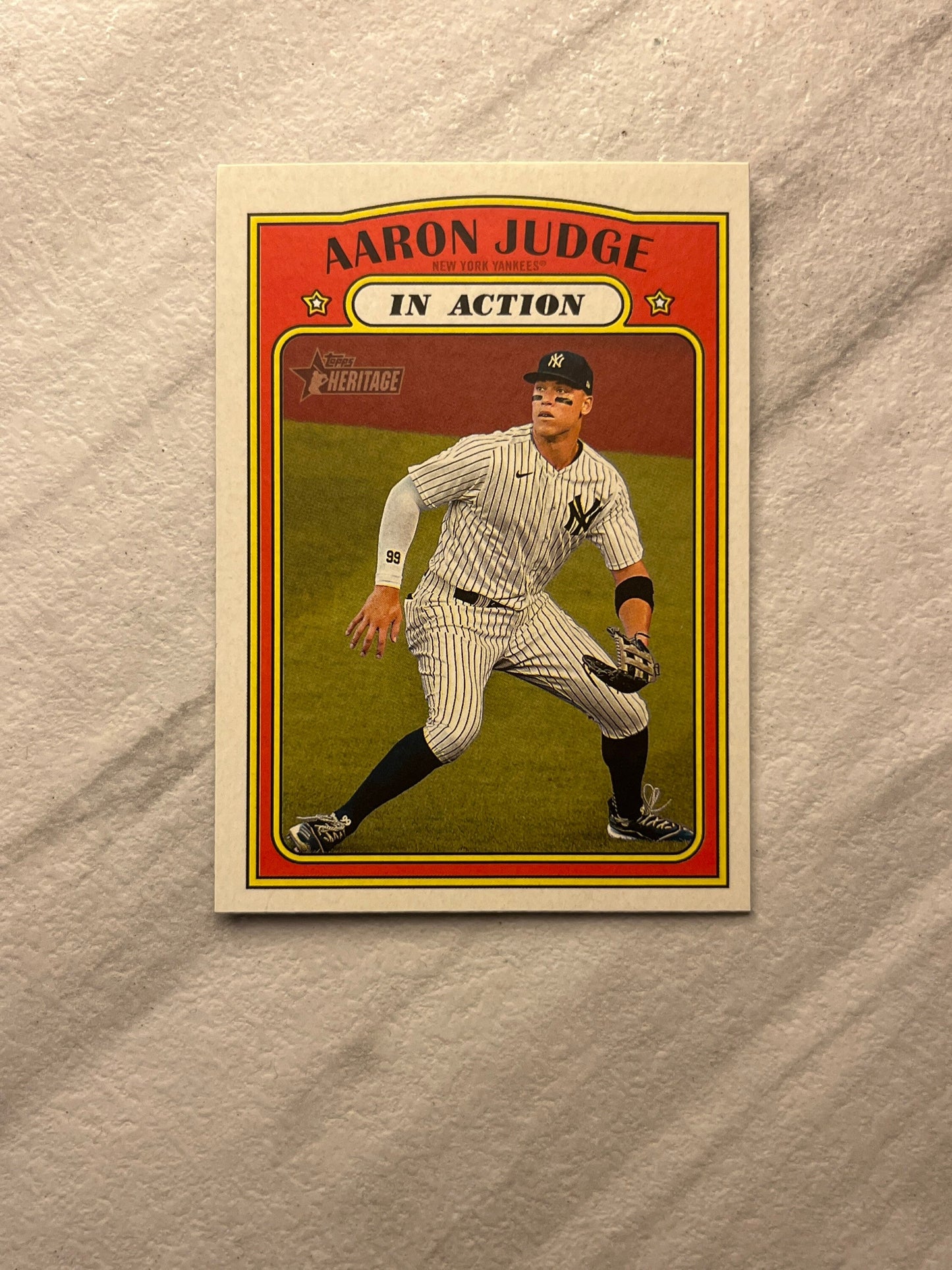 Aaron Judge - 2021 Topps Heritage IN ACTION New York Yankees MLB baseball card