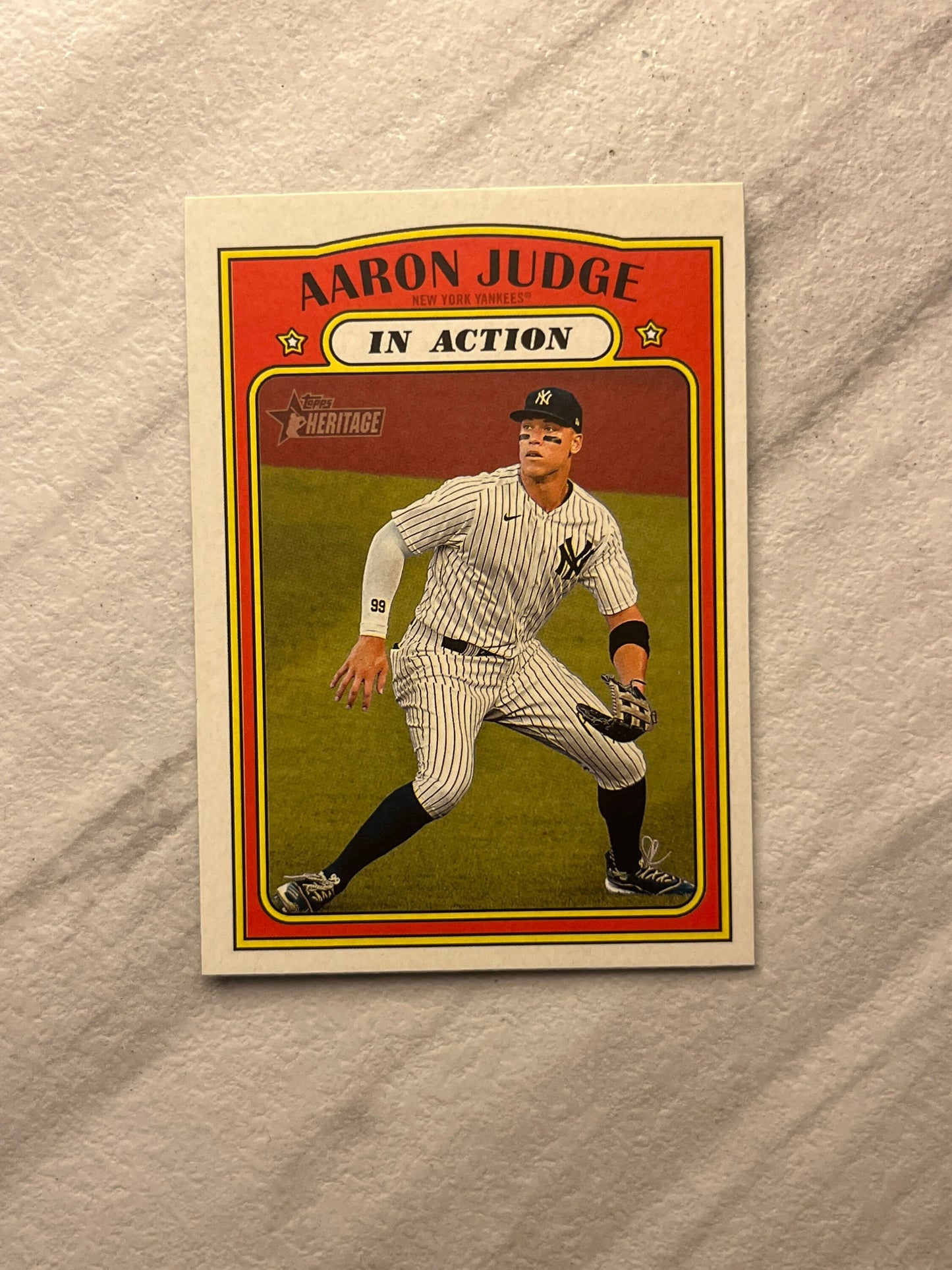 Aaron Judge - 2021 Topps Heritage IN ACTION New York Yankees MLB baseball card