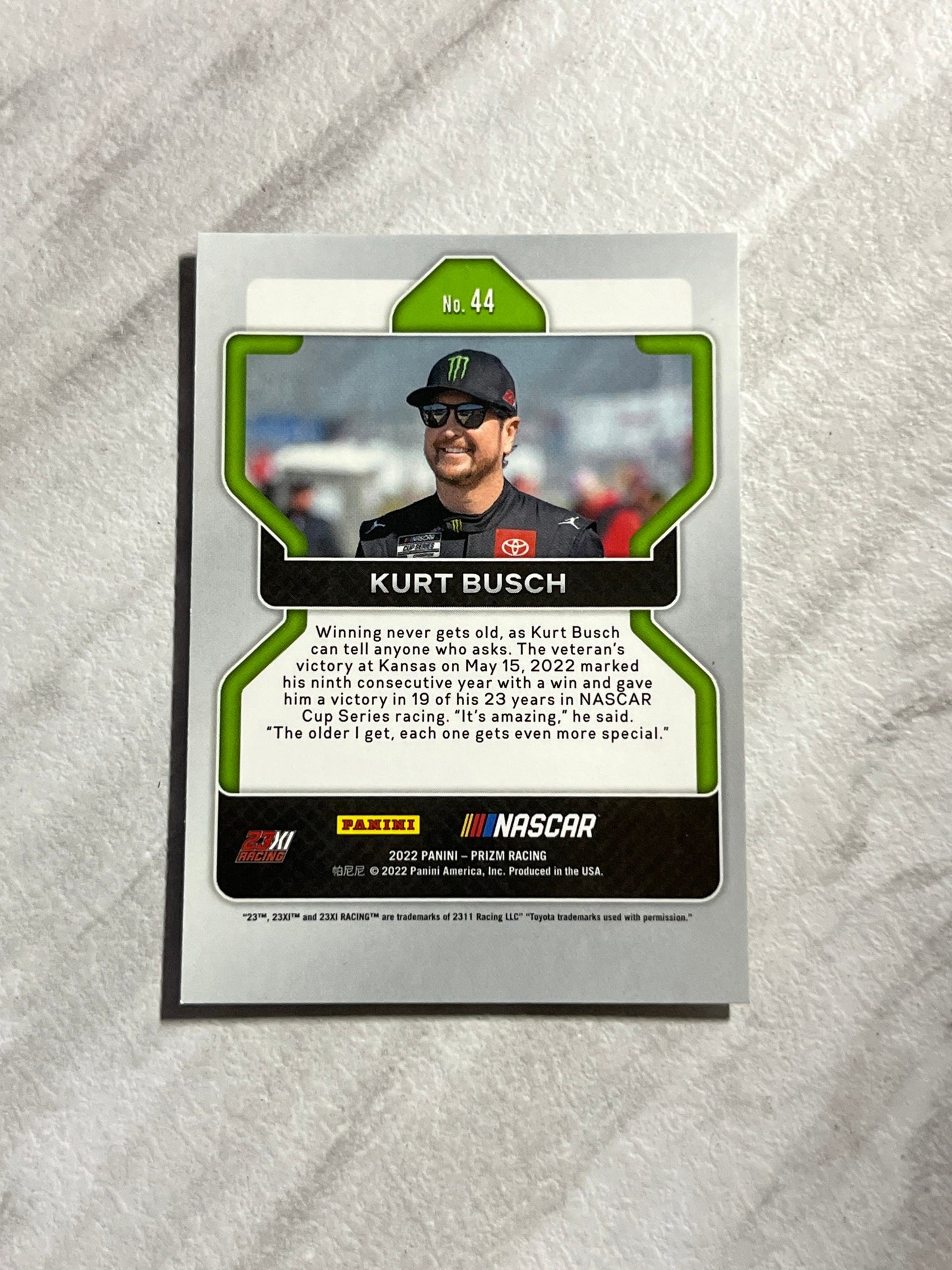 Kurt Busch - 2022 Panini Prizm NASCAR Racing base card