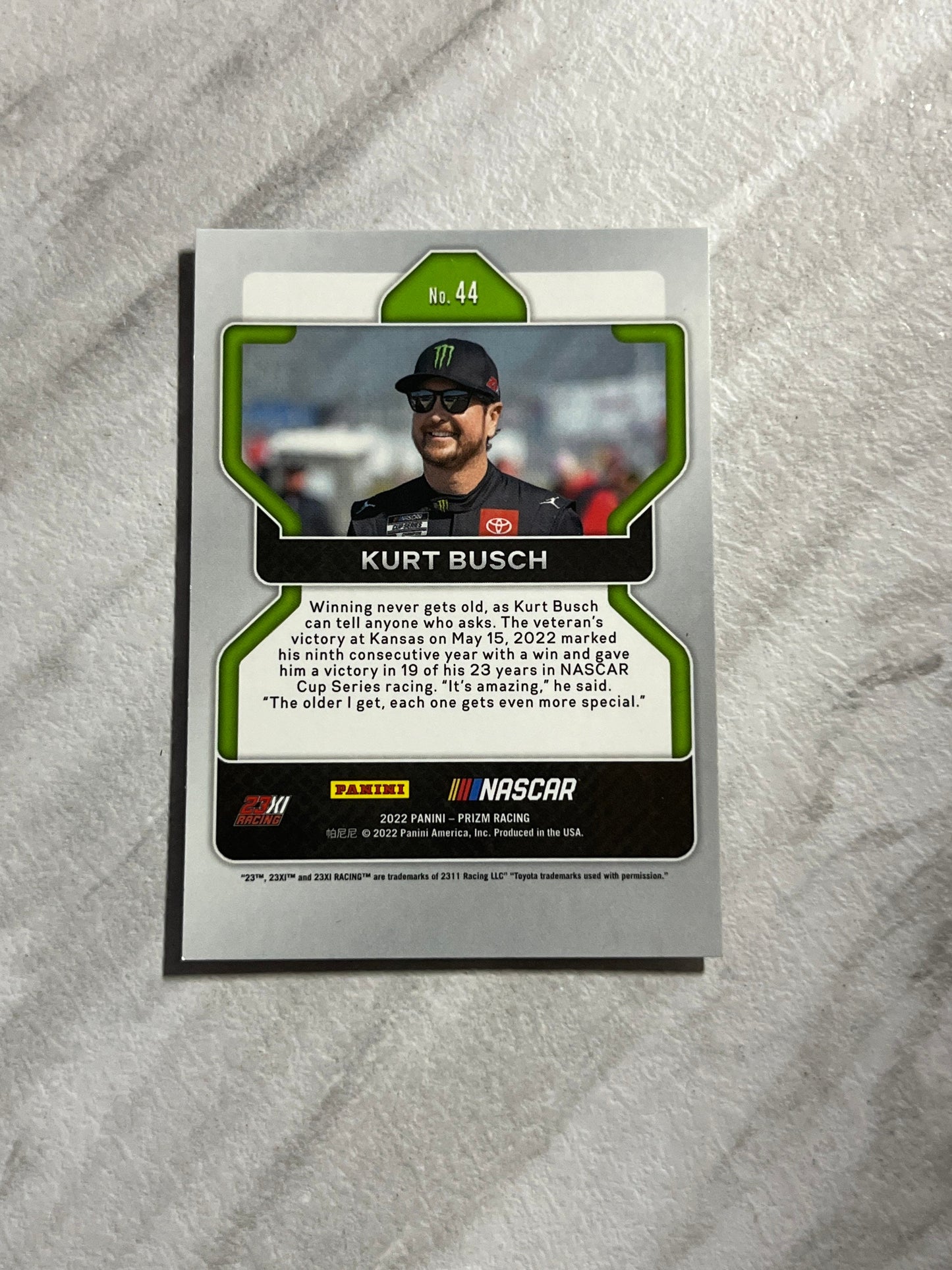 Kurt Busch - 2022 Panini Prizm NASCAR Racing base card