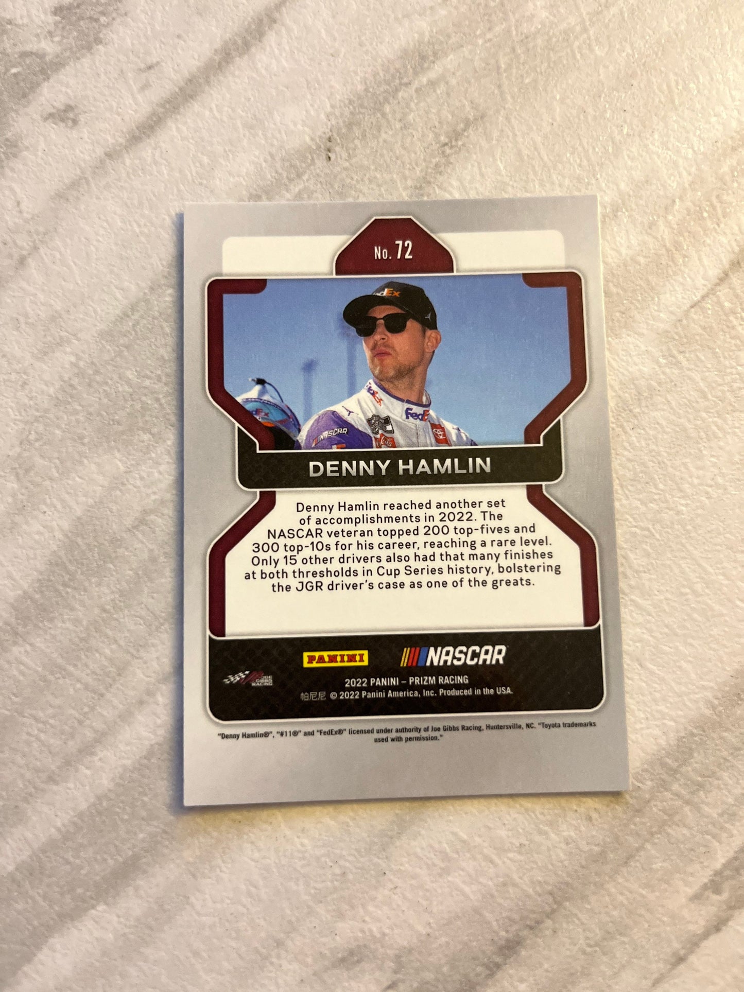 Denny Hamlin - 2022 Panini Prizm NASCAR Racing base card