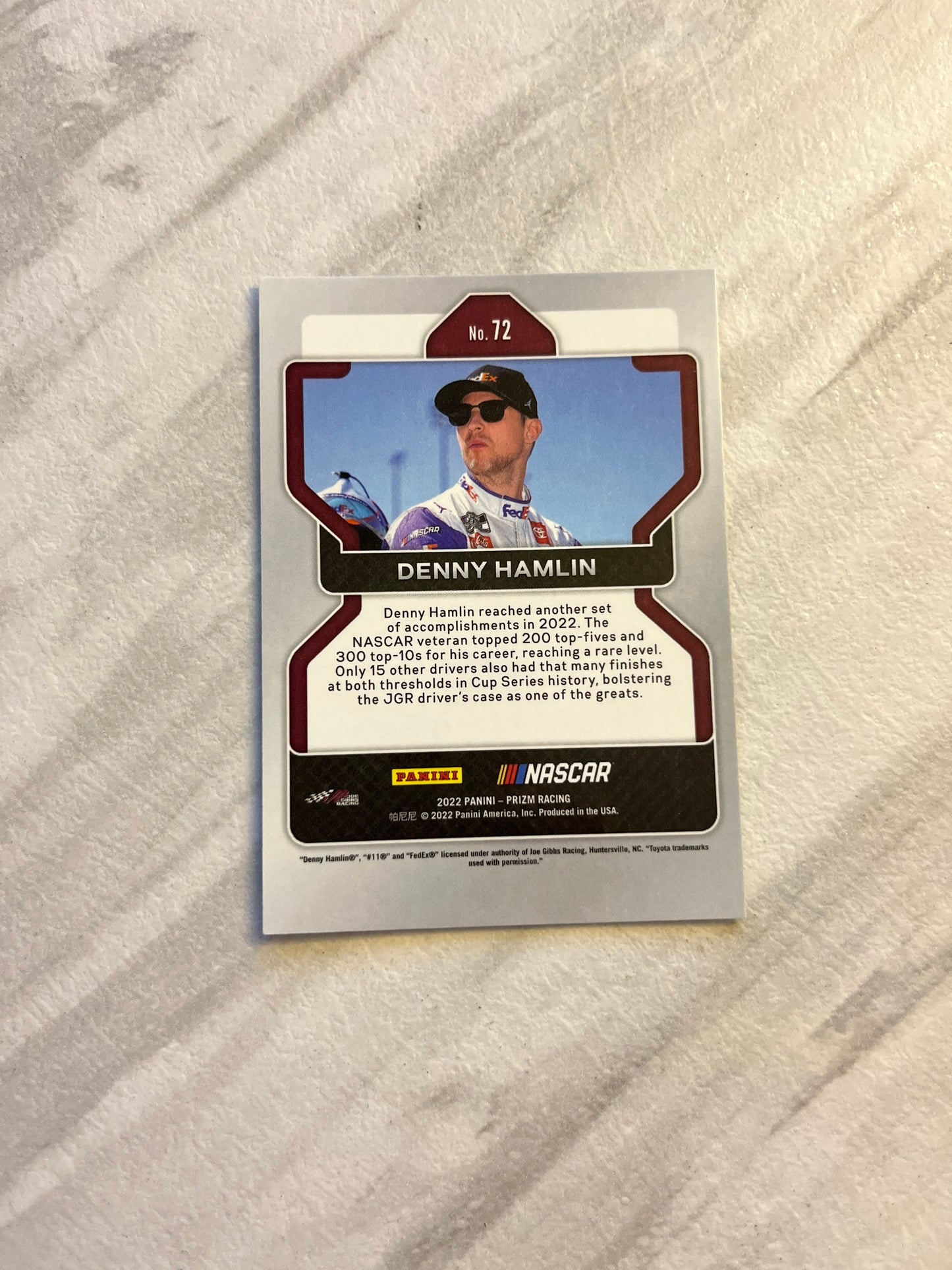 Denny Hamlin - 2022 Panini Prizm NASCAR Racing base card