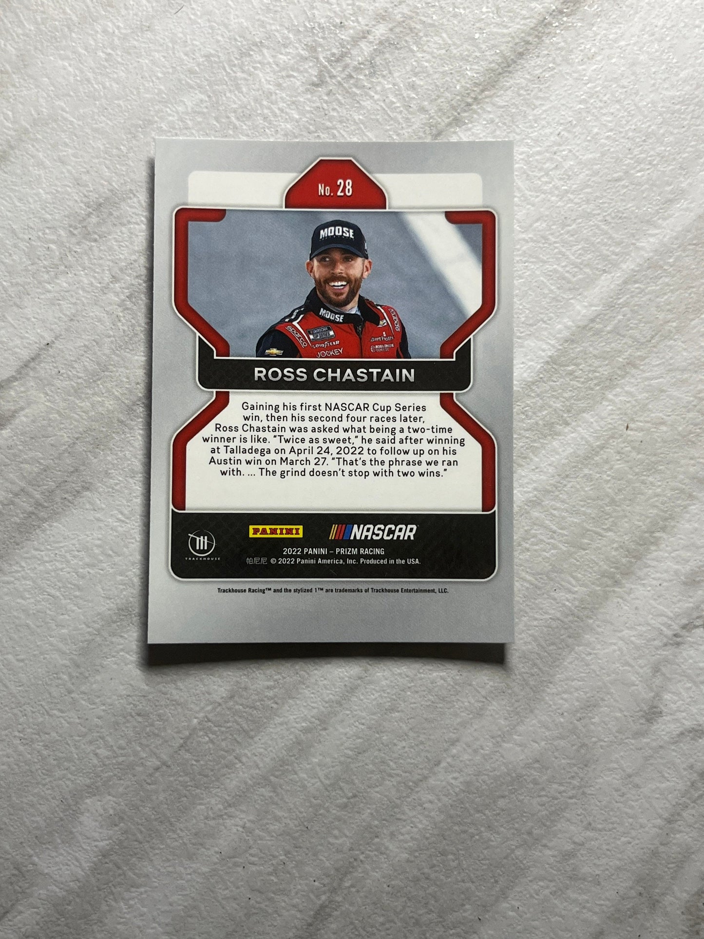 Ross Chastain - 2022 Panini Prizm NASCAR Racing base card