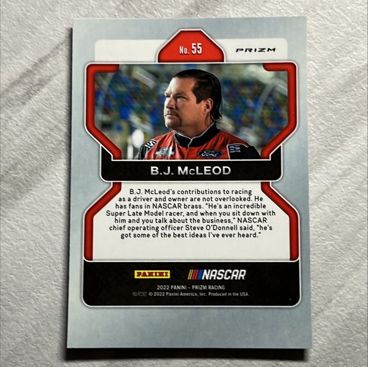 BJ McLeod - 2022 Panini Prizm NASCAR Racing Red White Blue Prizm Short Print - Exclusive!