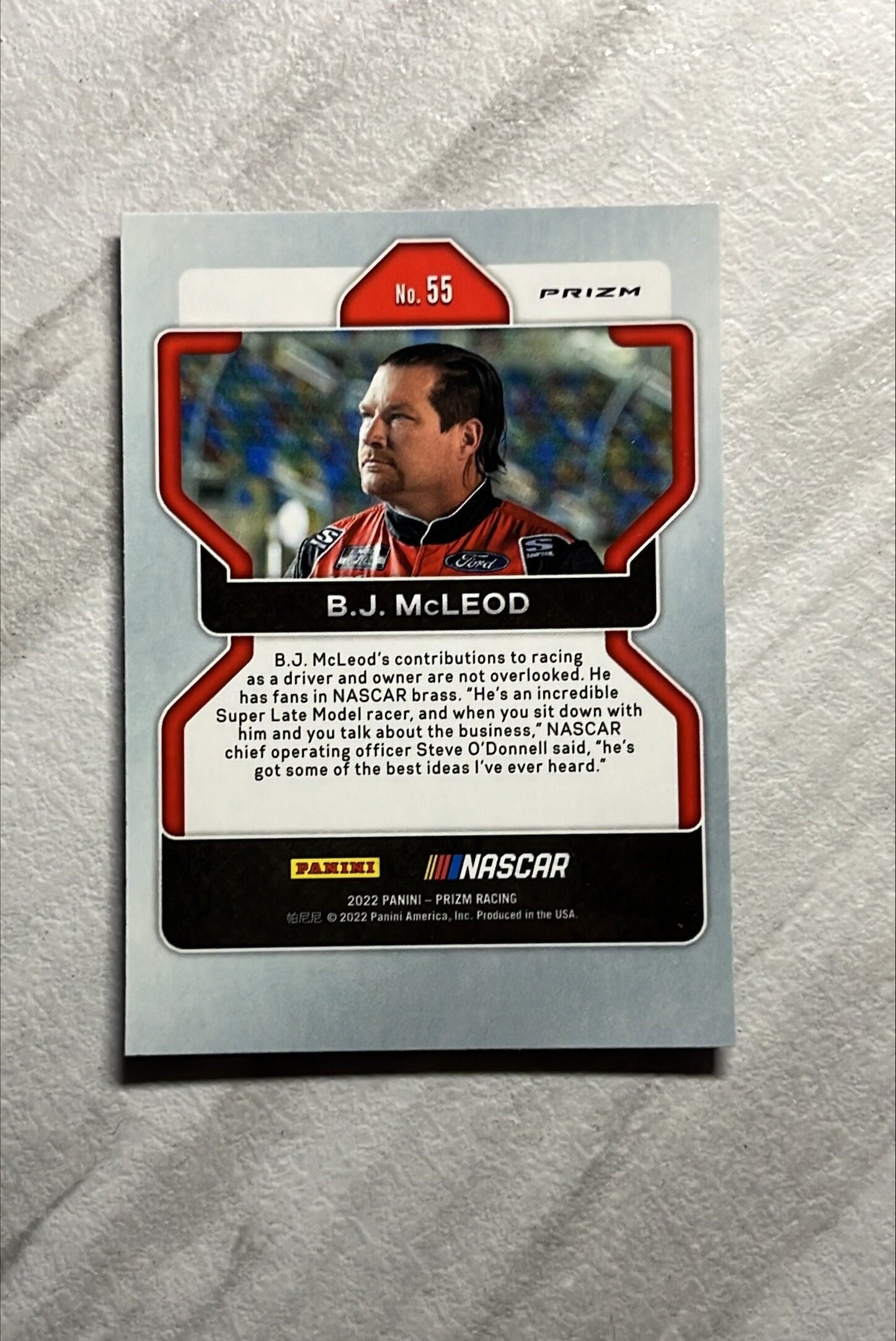 BJ McLeod - 2022 Panini Prizm NASCAR Racing Red White Blue Prizm Short Print - Exclusive!