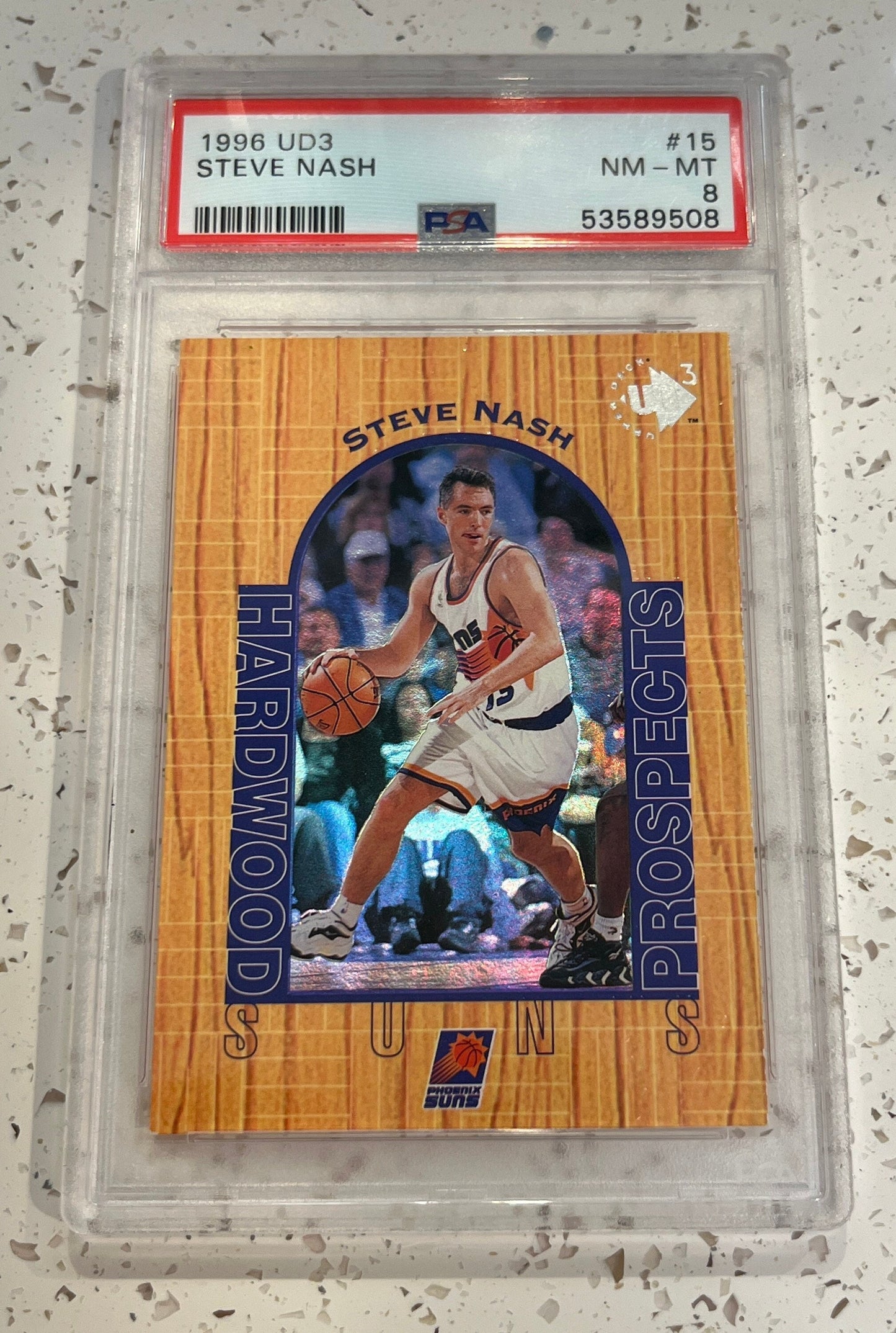 Steve Nash ROOKIE CARD (PSA 8) - 1996 Upper Deck UD3 (Card #15) graded