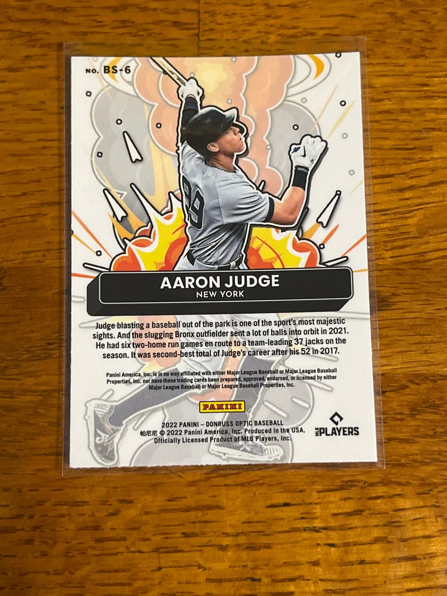 Aaron Judge - 2022 Donruss Optic by Panini New York Yankees MLB baseball card HR BOMB Squad