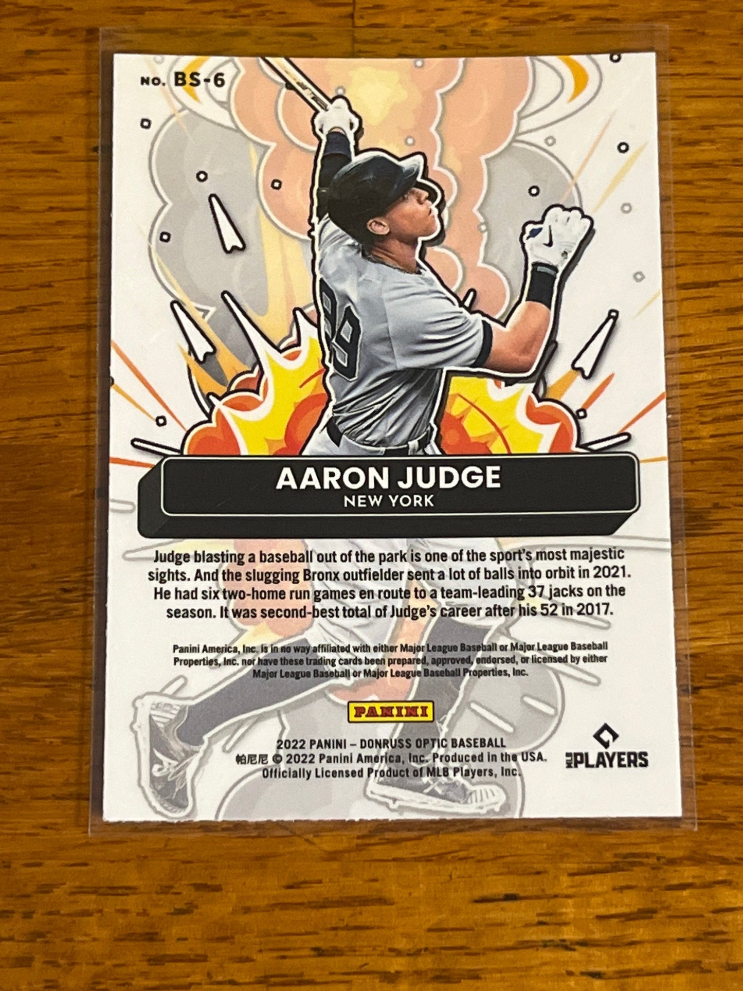 Aaron Judge - 2022 Donruss Optic by Panini New York Yankees MLB baseball card HR BOMB Squad