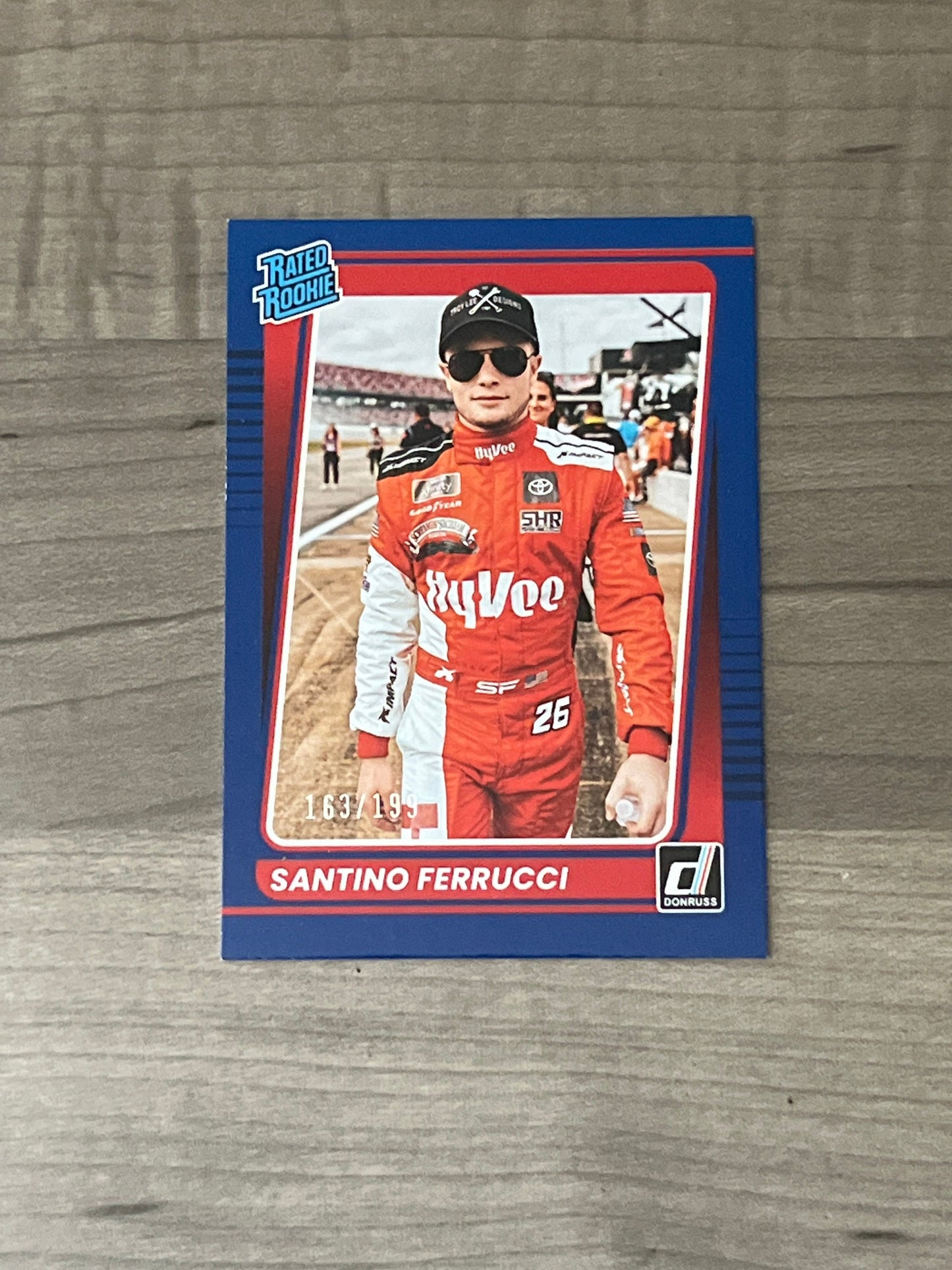 Santino Ferrucci - 2022 Donruss Racing Blue PARALLEL Limited #163 of /199 NASCAR Racing Card ROOKIE Card