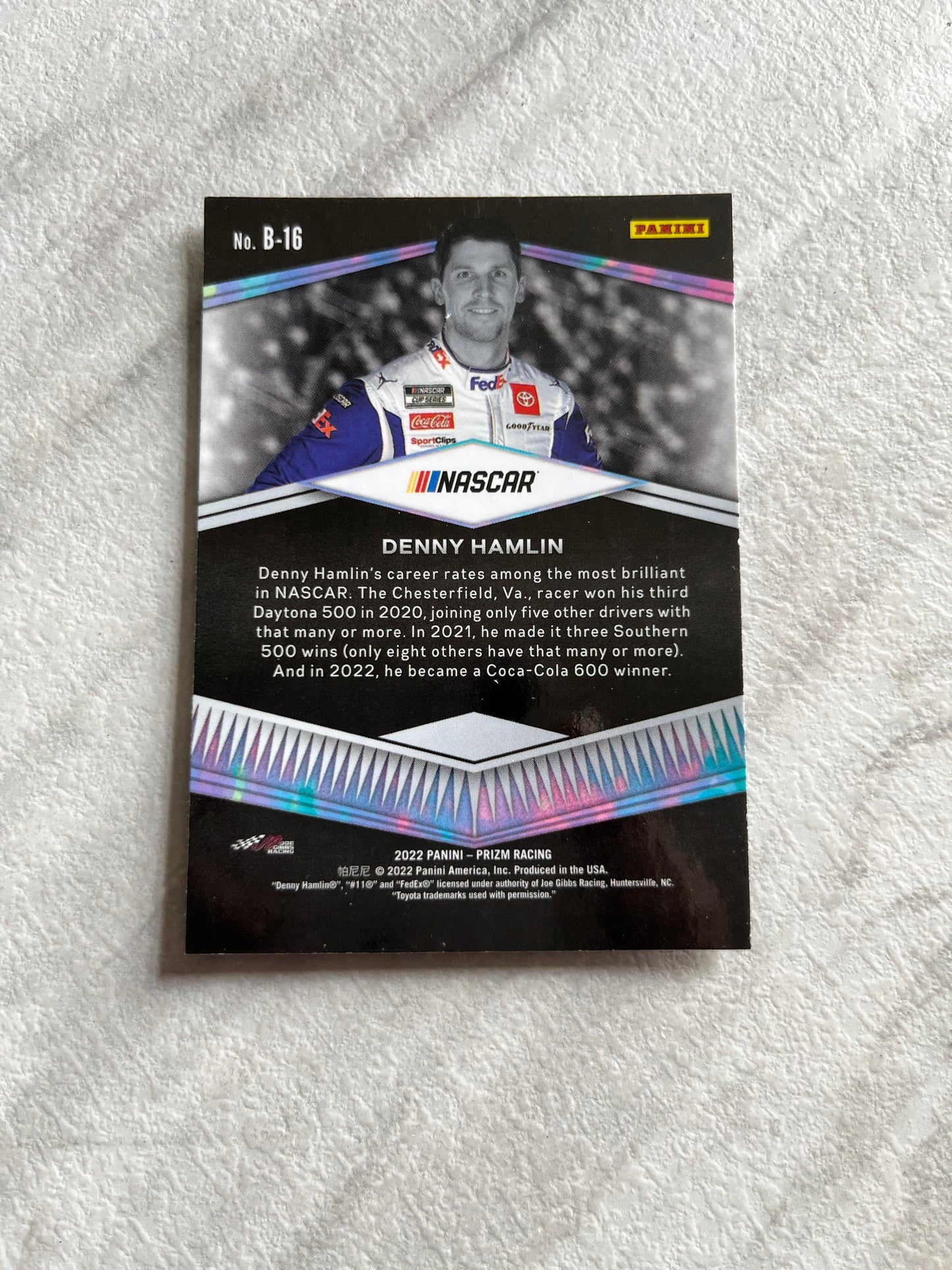 Denny Hamlin - 2022 Panini Prizm Racing NASCAR - Brilliance edition insert cards