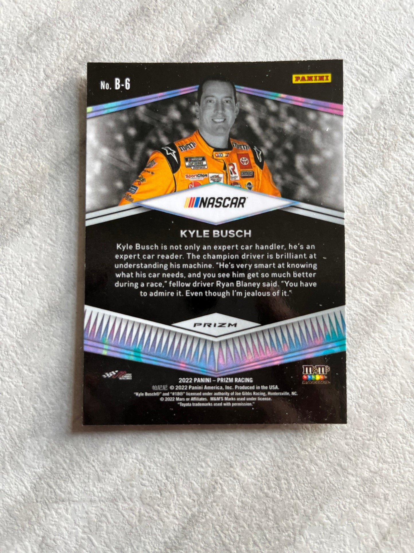 Kyle Busch - 2022 Panini PRIZM Racing NASCAR - Brilliance edition prizm card