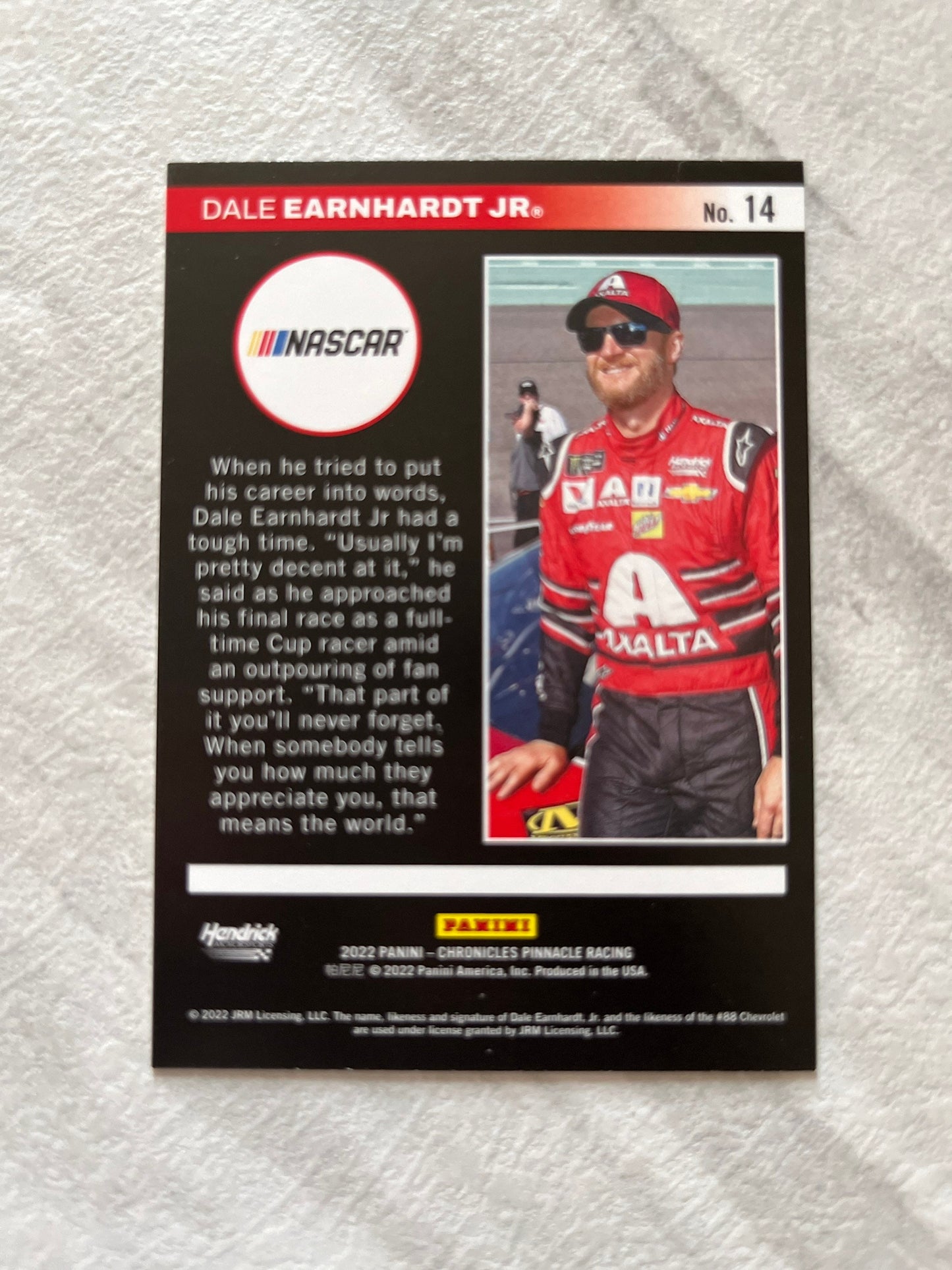 Dale Earnhardt Jr. - 2022 Panini Chronicles Pinnacle card #14 - NASCAR Racing cards