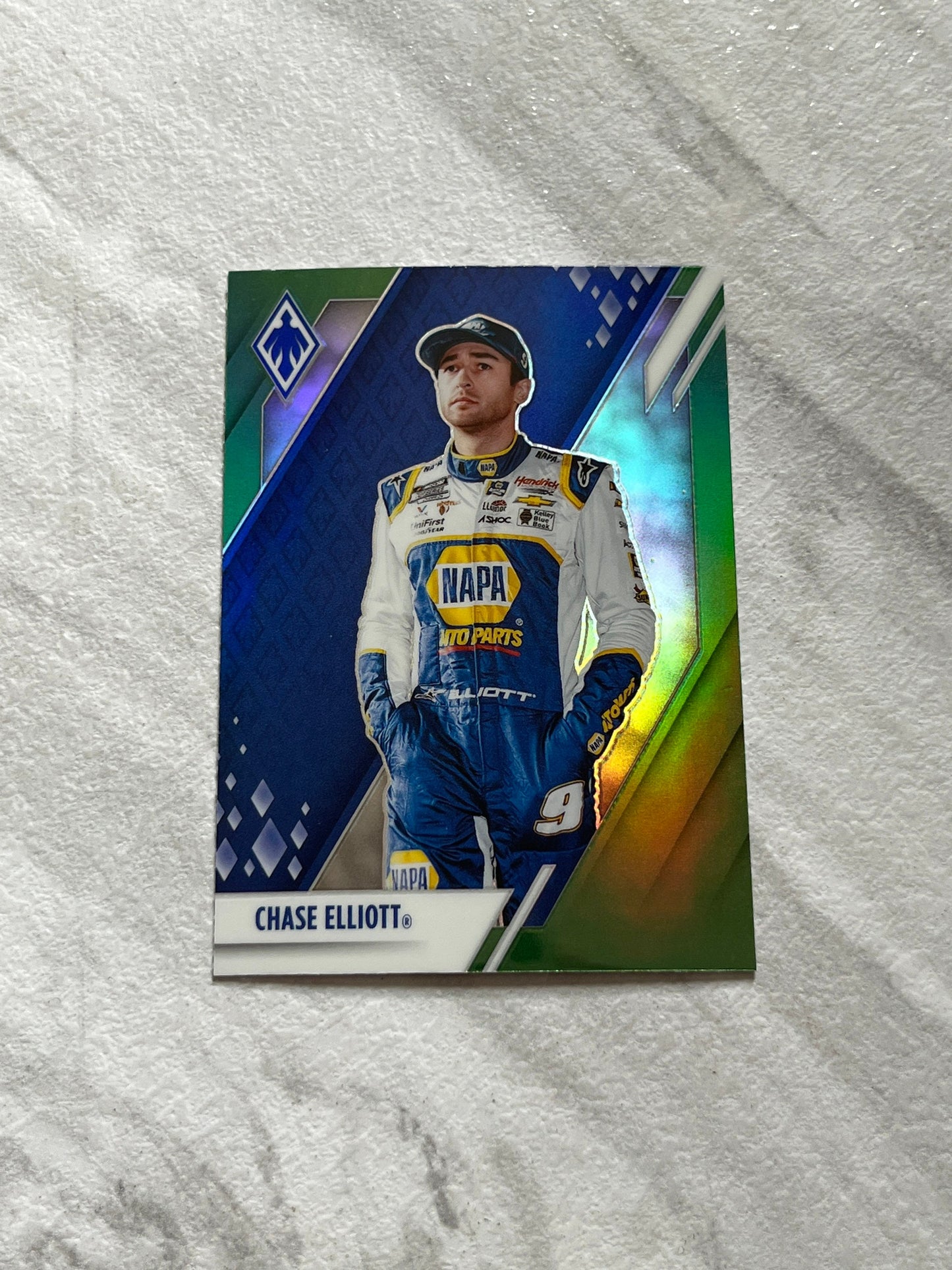 Chase Elliott - 2022 Panini Chronicles Phoenix Racing NASCAR #13 rare Green PRIZM parallel