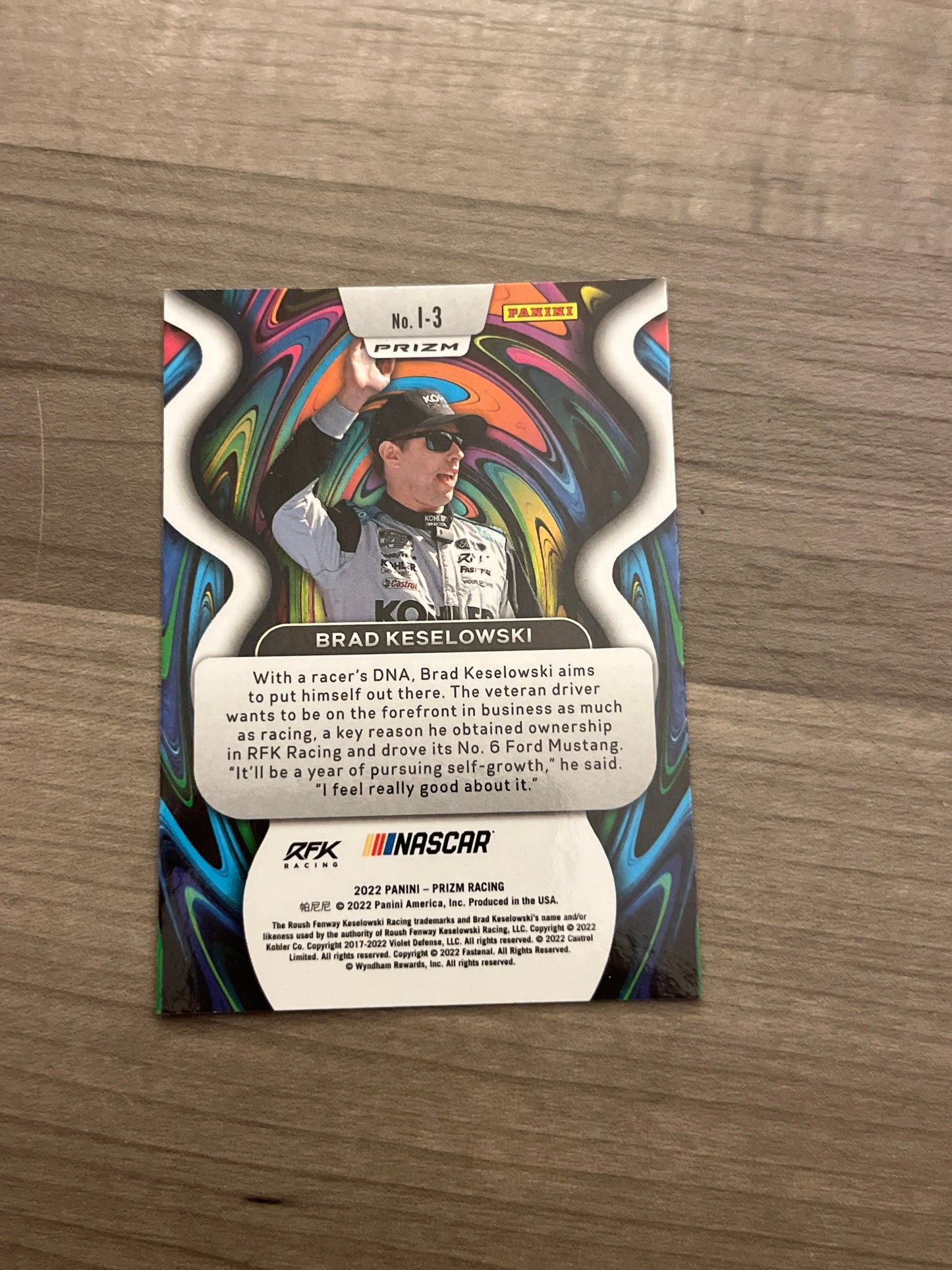 Brad Keselowski - 2022 Panini Prizm Racing - illumination HOLO PRIZM insert card - NASCAR Racing Cards